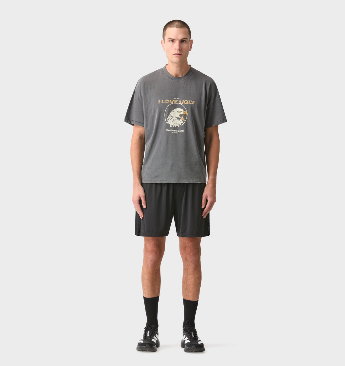 Eagle Active Crop Tee - Washed Black