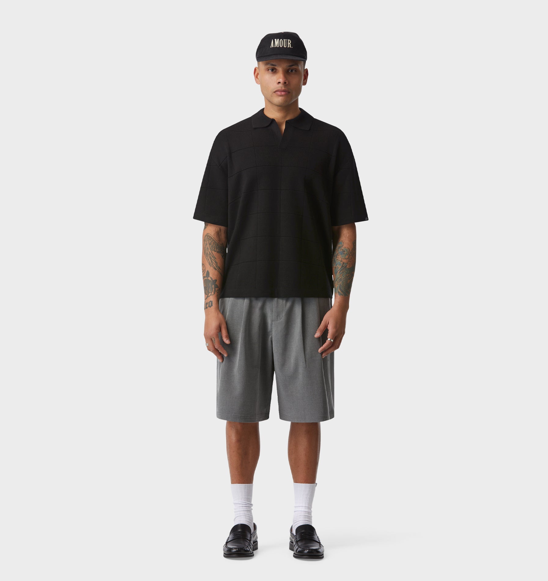 Alby Pleated Short - Grey Marle