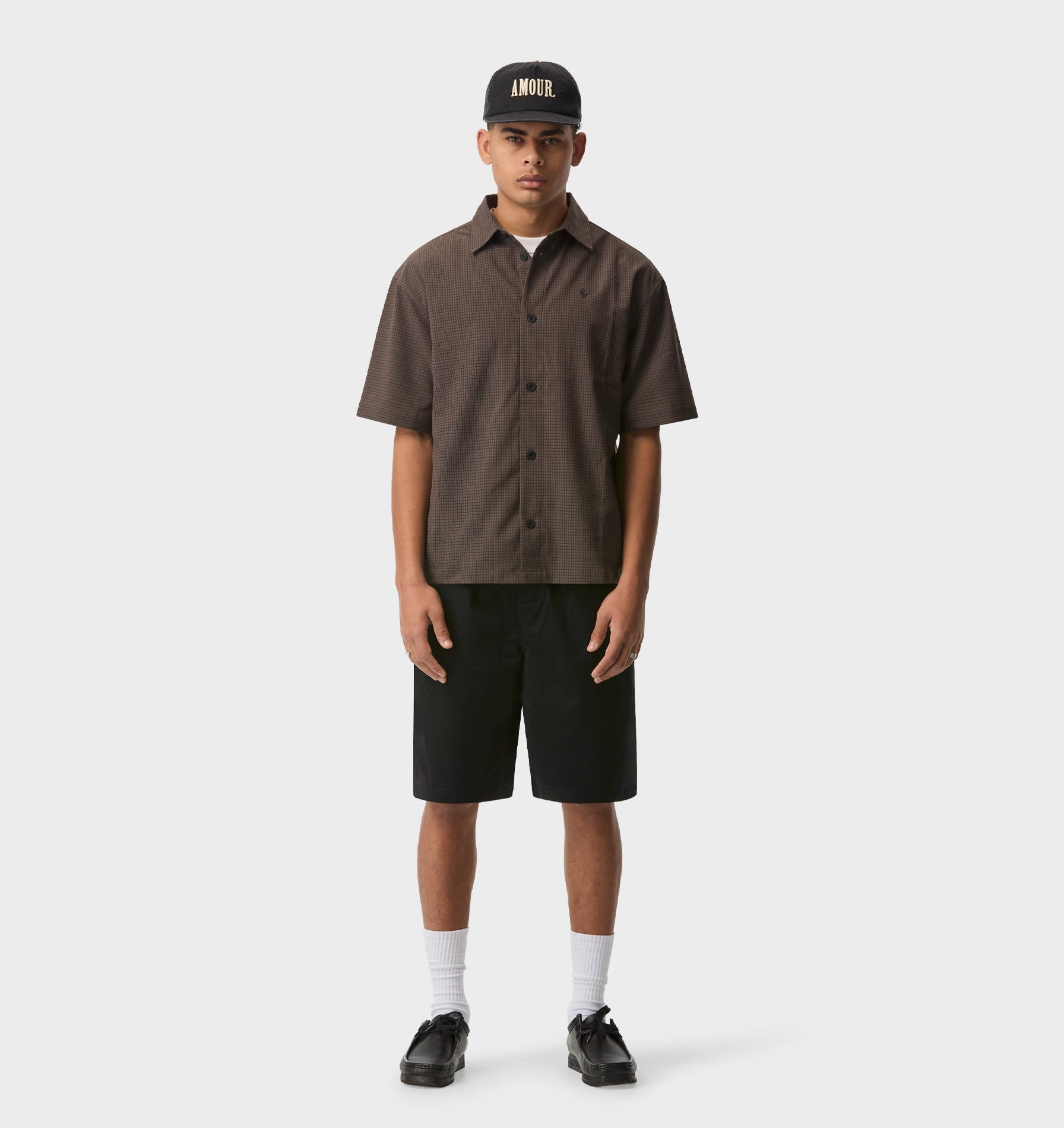 Dawson Boxy SS Shirt - Brown Check