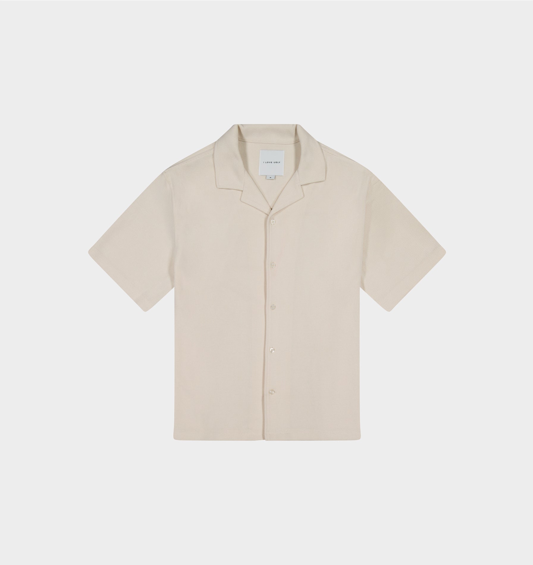 Waffle Box Cuban Collar SS Shirt - Off White