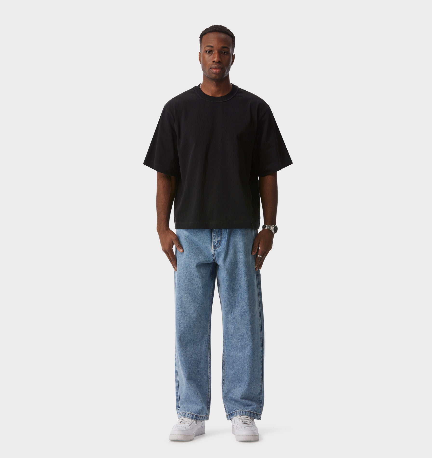 Crop Box Cropped Tee in Black | I Love Ugly US