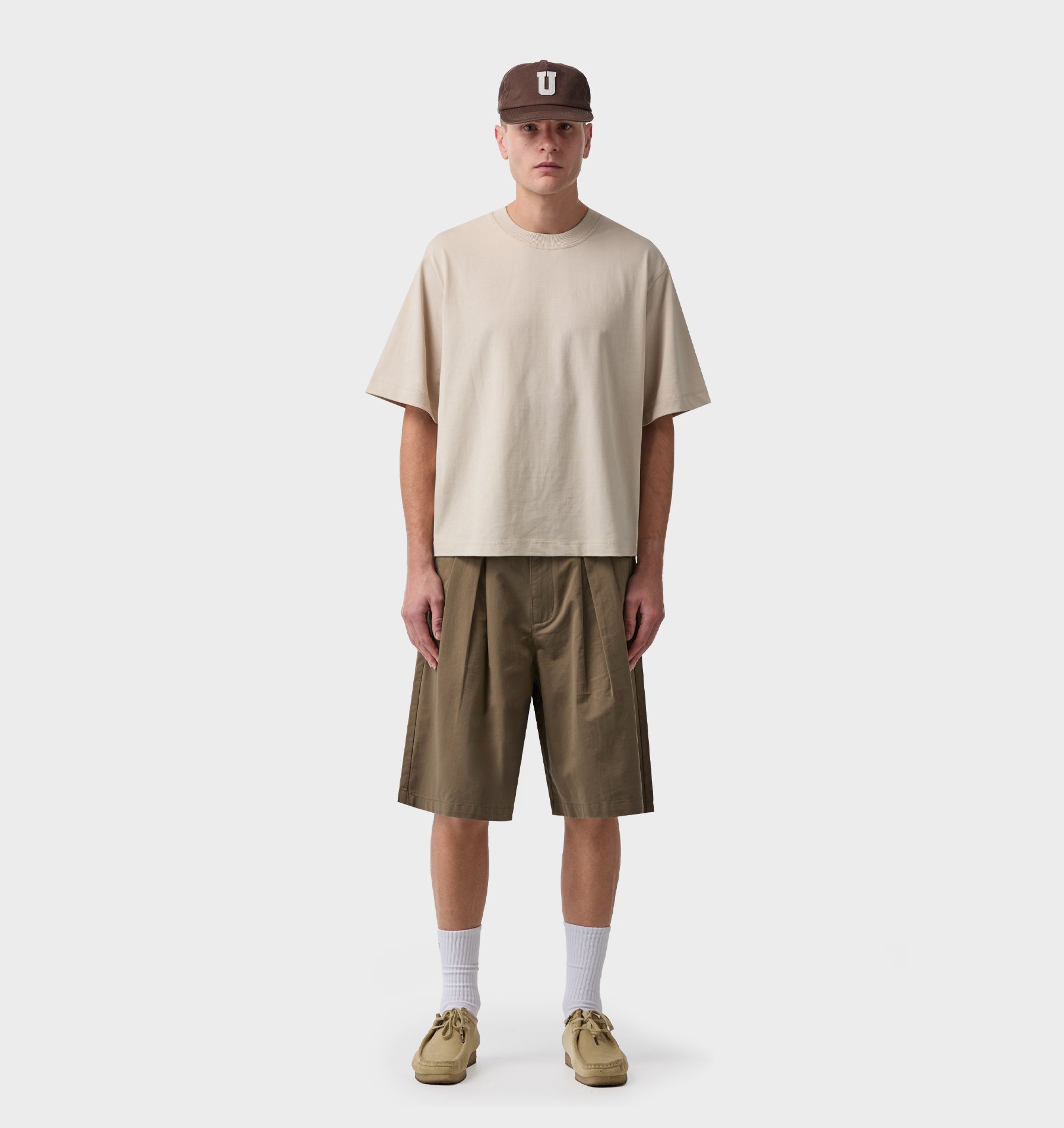 Wide Pleat Short - Mushroom