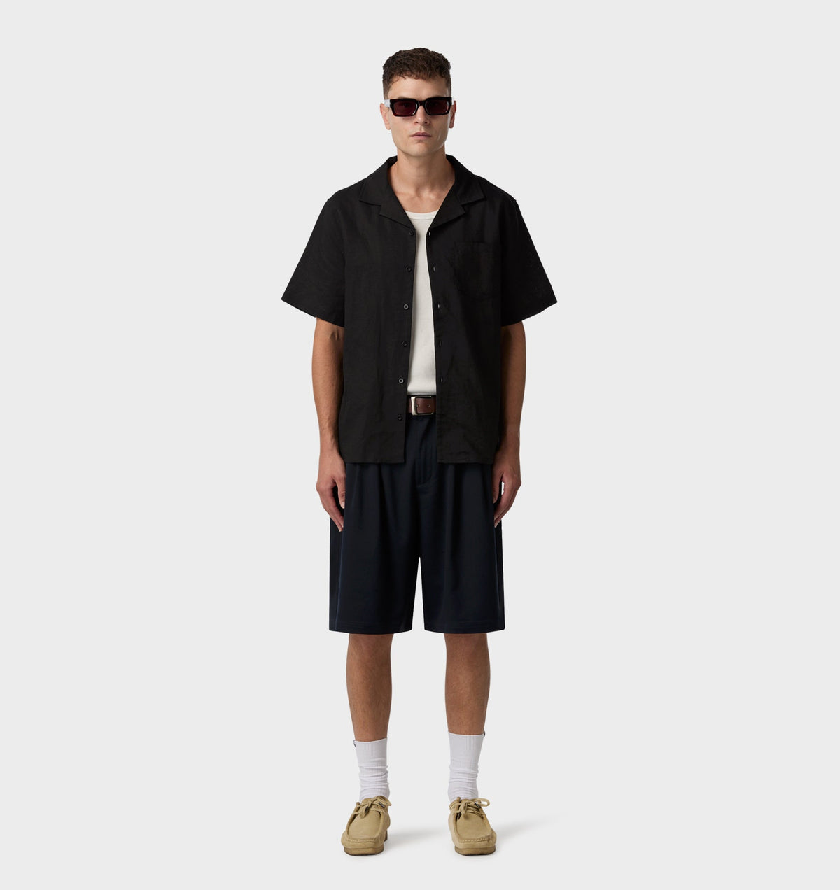 Alby Pleated Short - Navy