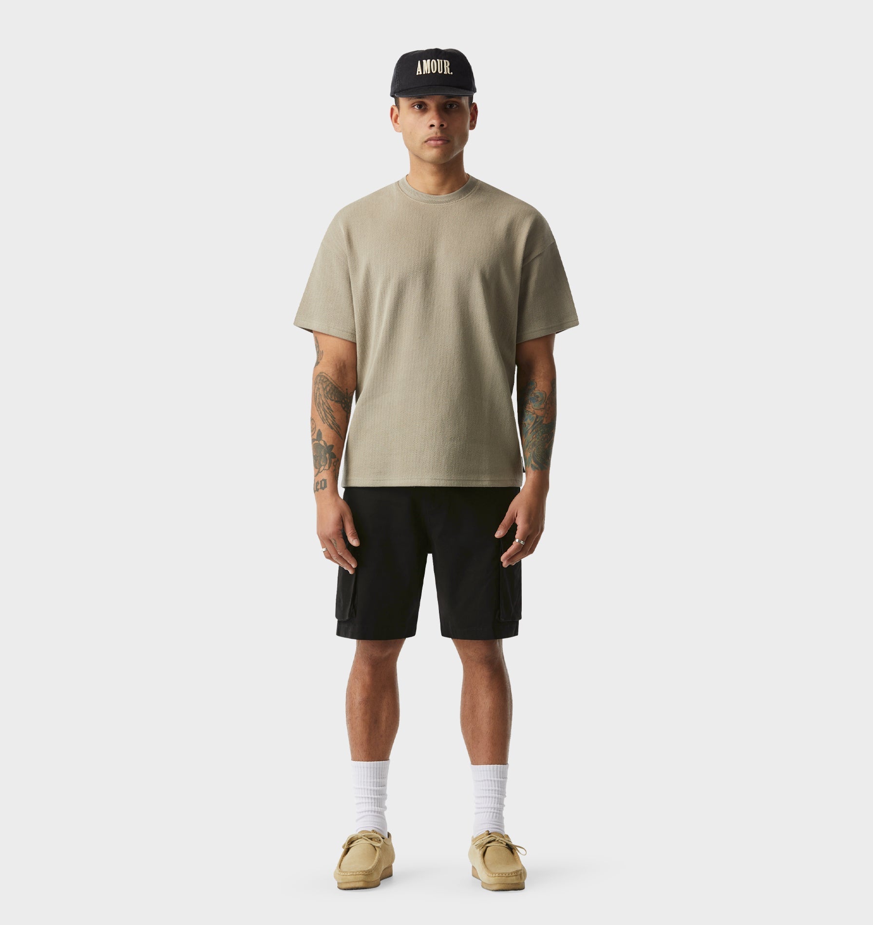 Herringbone Lewi Tee - Taupe
