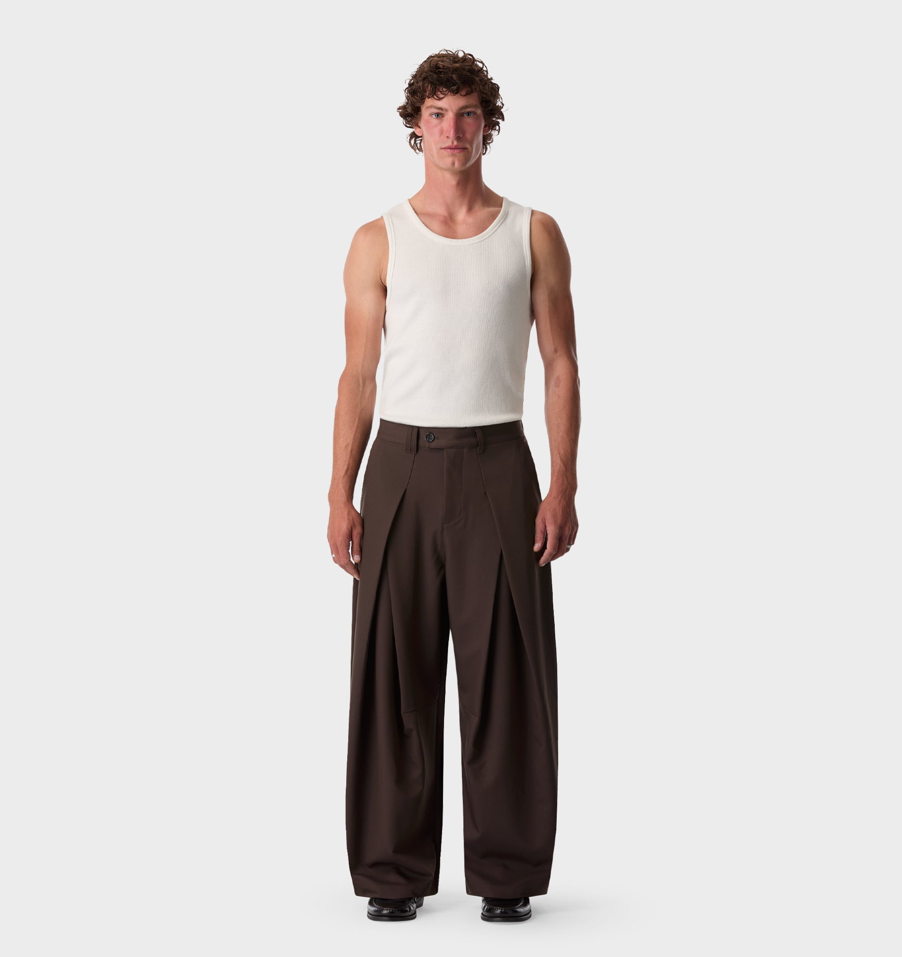 Vermont Pleat Pant - Brown | I Love Ugly US