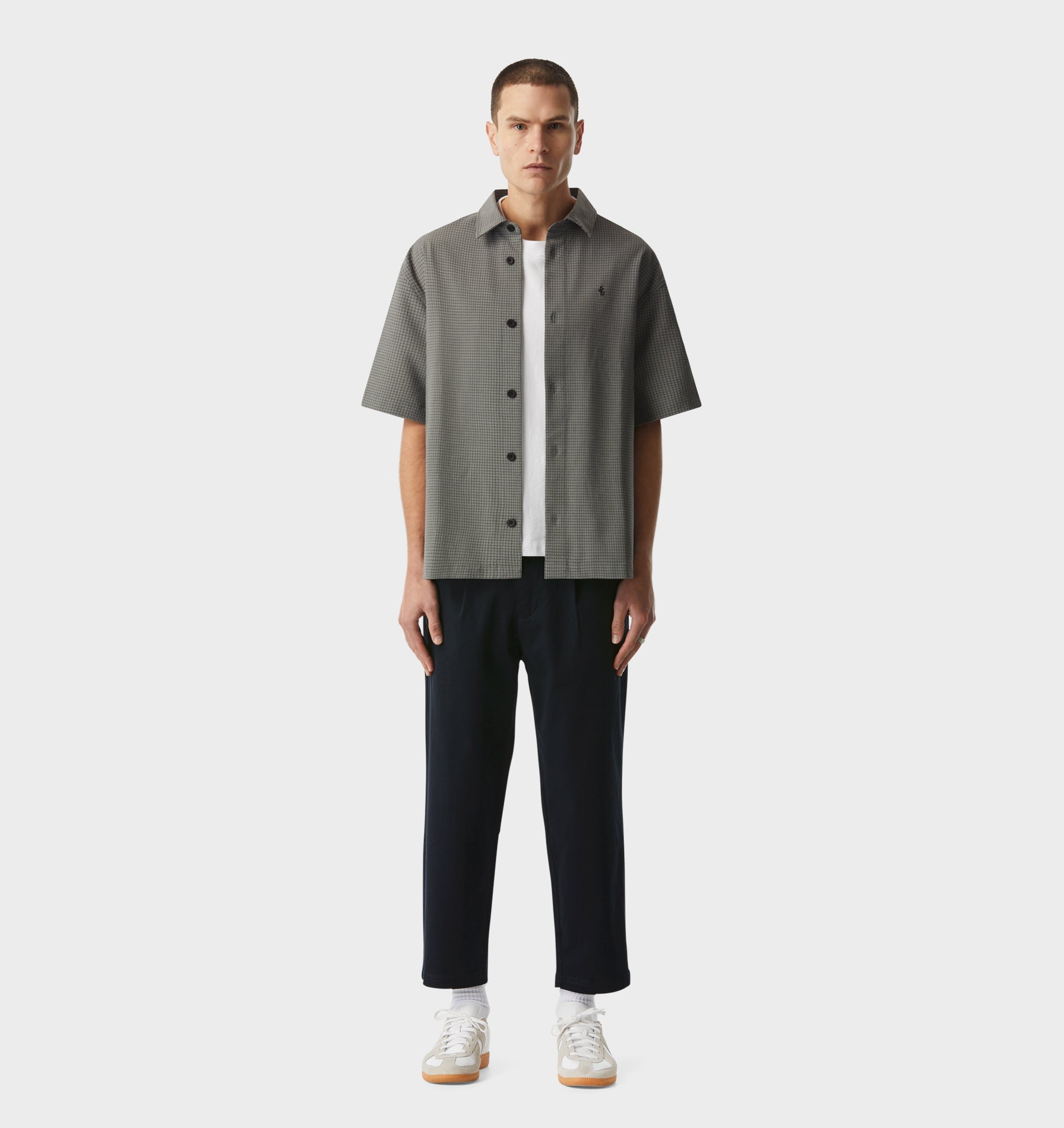Dawson Boxy SS Shirt - Cobblestone Check