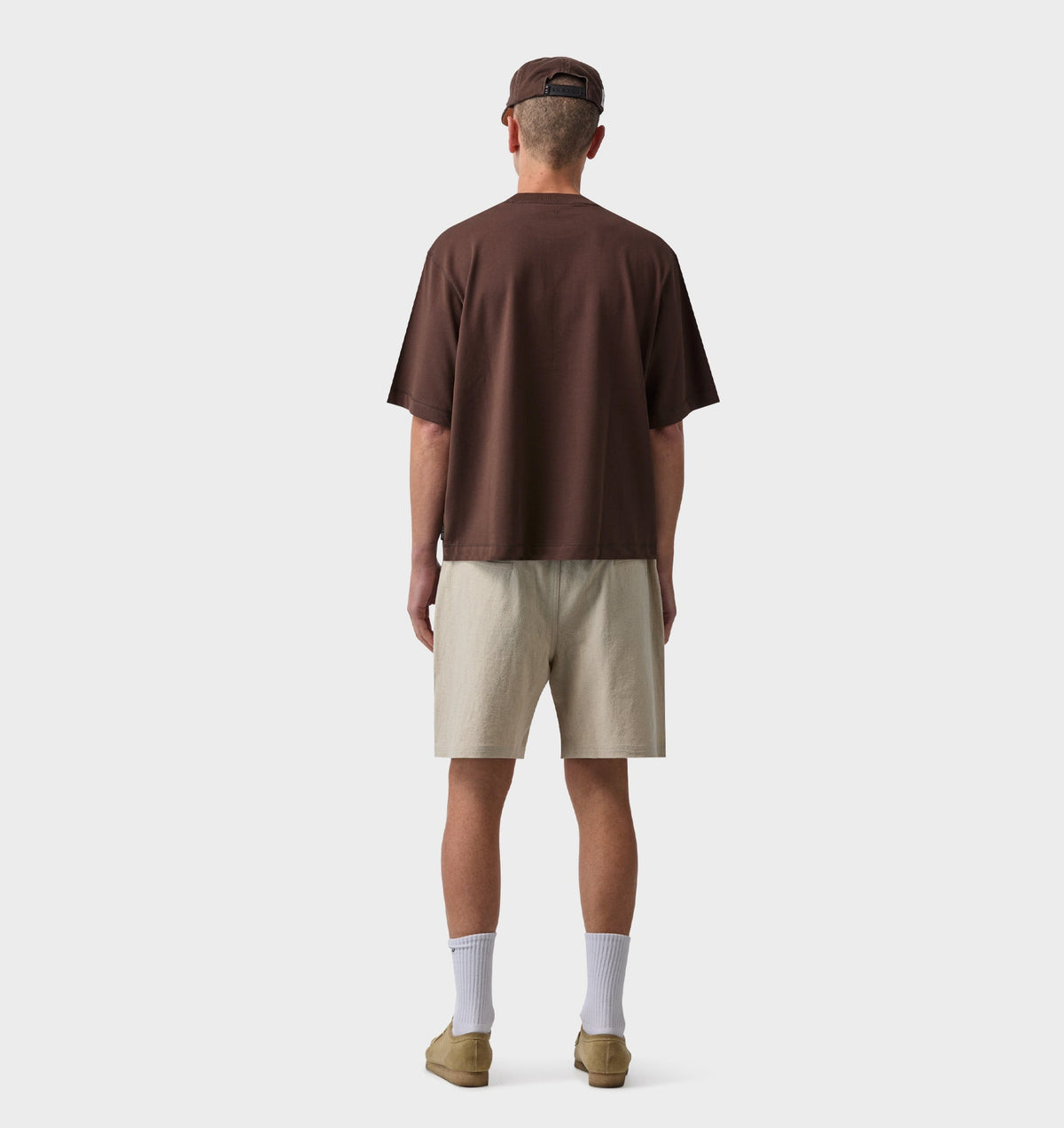 Linen Michael Pleat Short - Bone