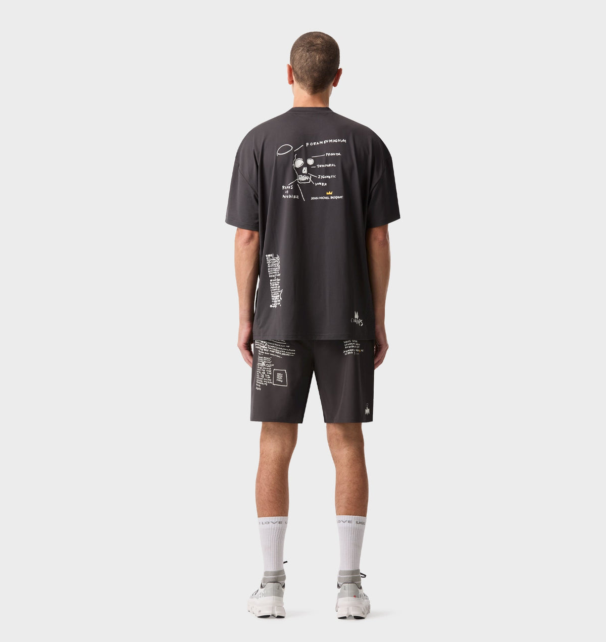 Basquiat Scribble Active 7 Inch Short - Charcoal