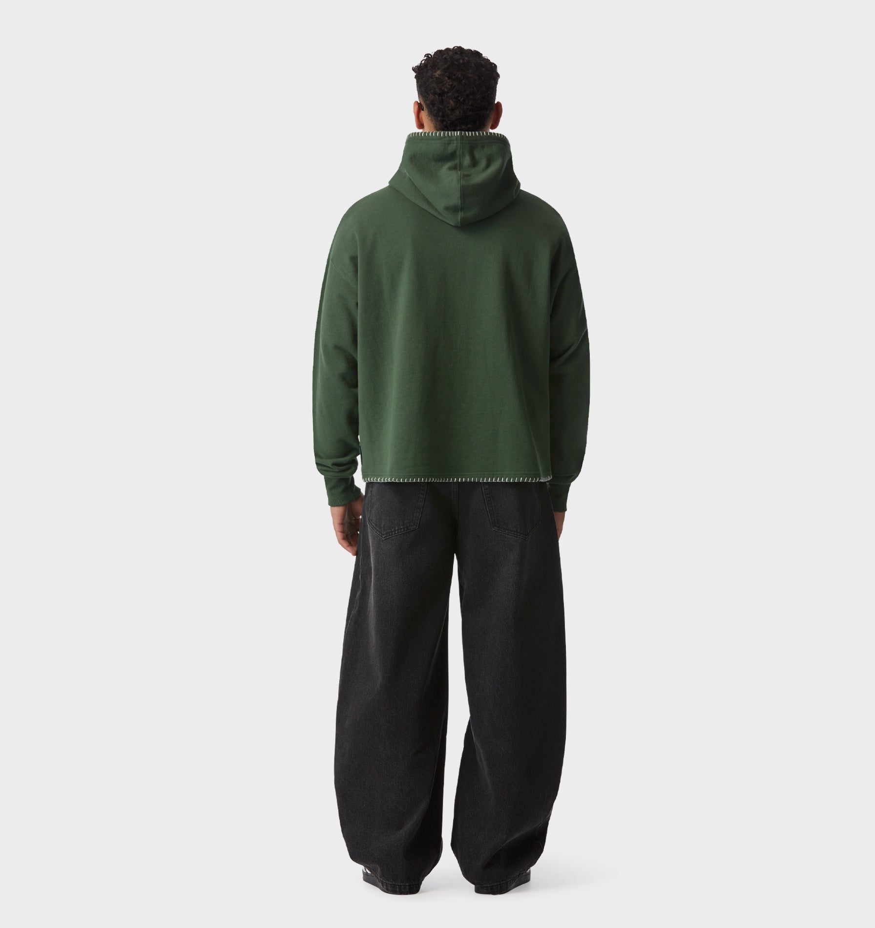 Blanket Stitch Box Hood 2.0 - Forest Green