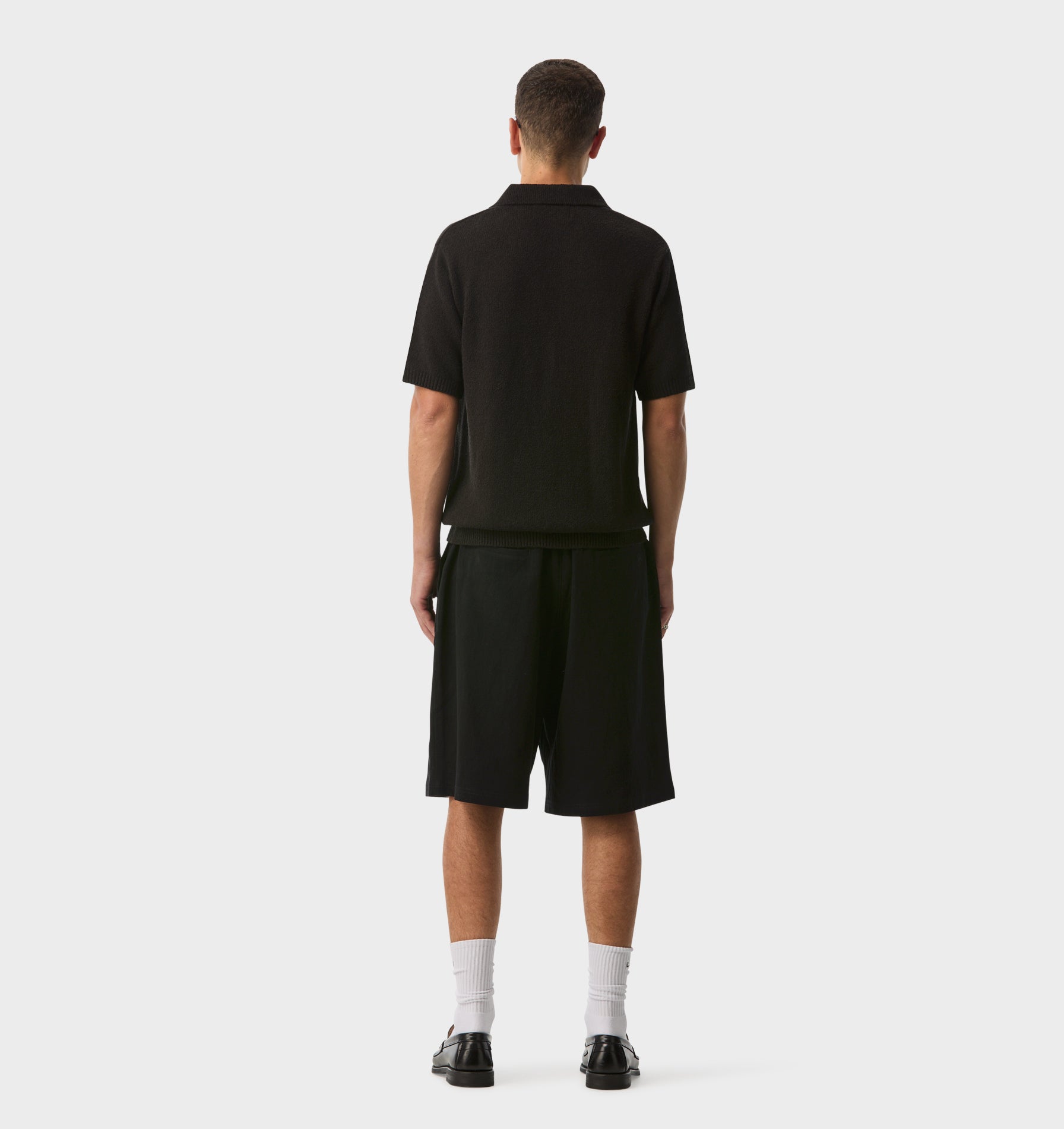 Clive Knit SS Polo - Black