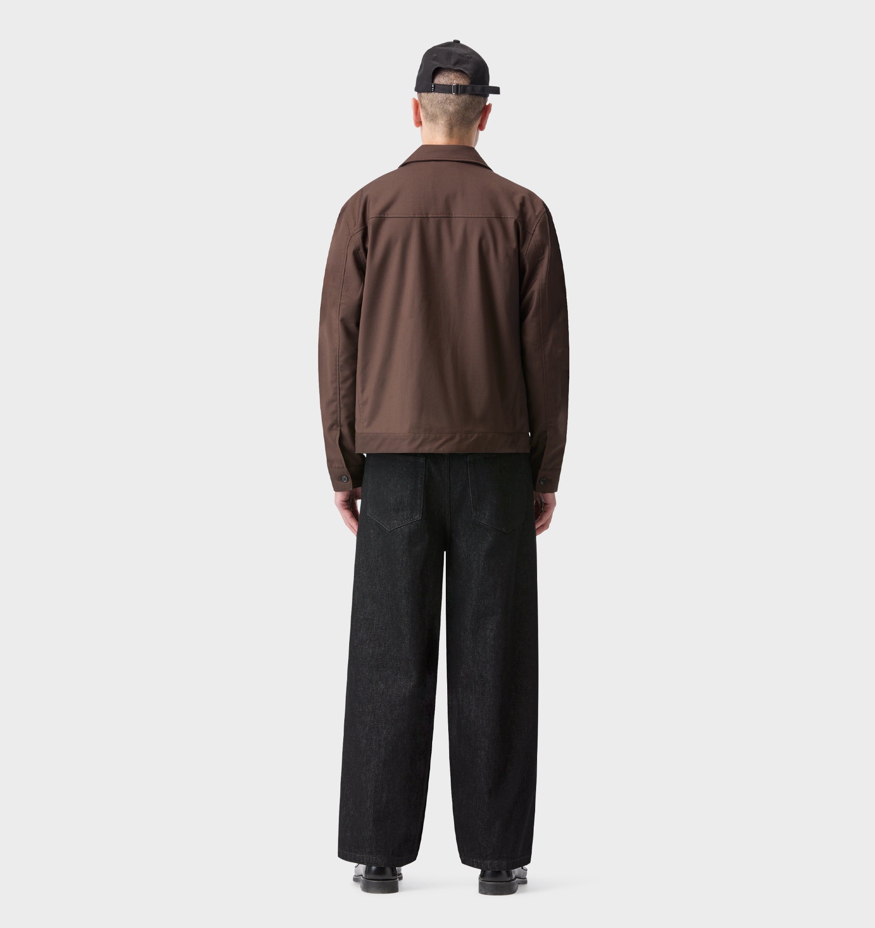 Wide Leg Pleat Denim - Black