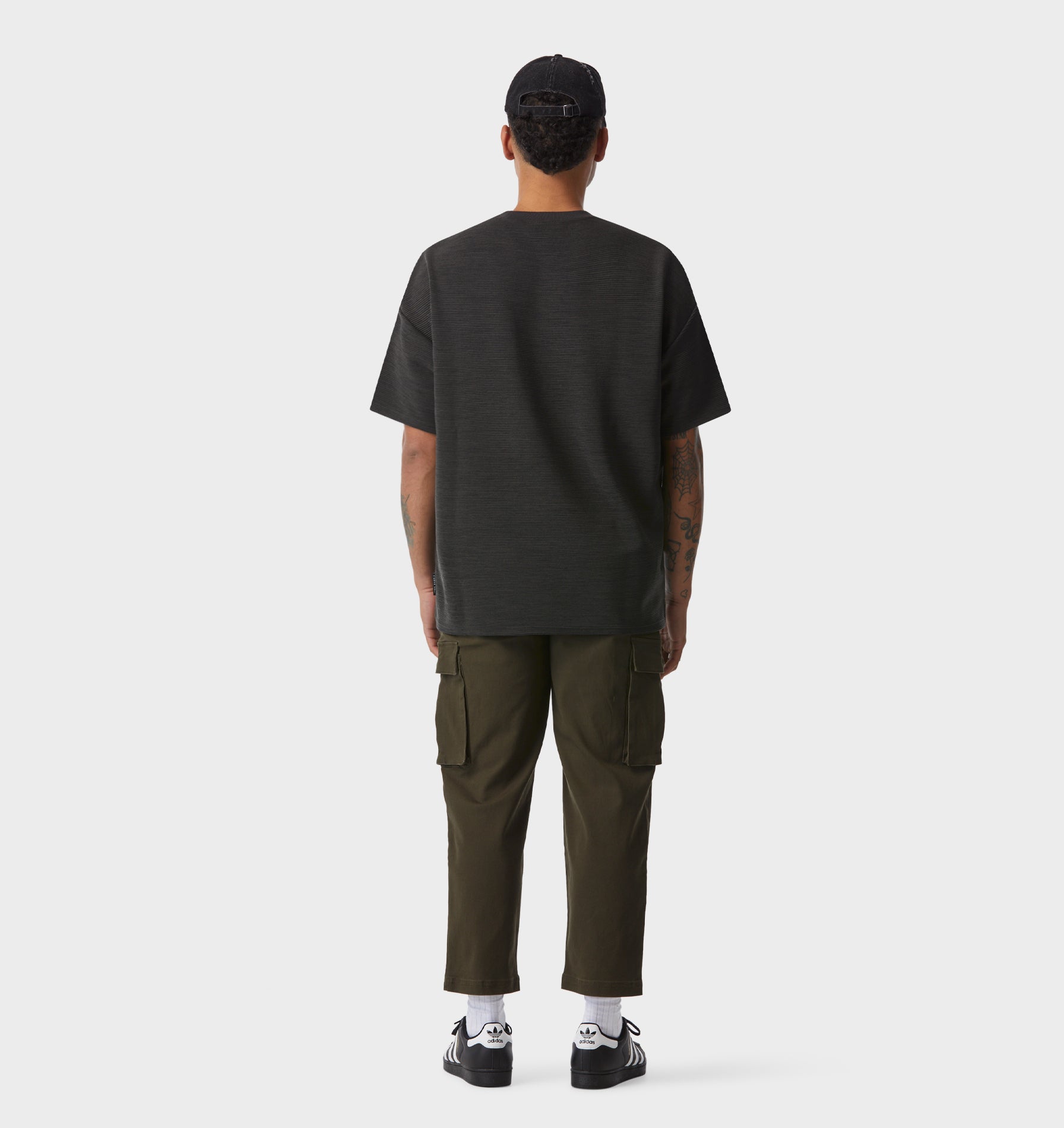 Ribbed Box Tee - Charcoal Marle