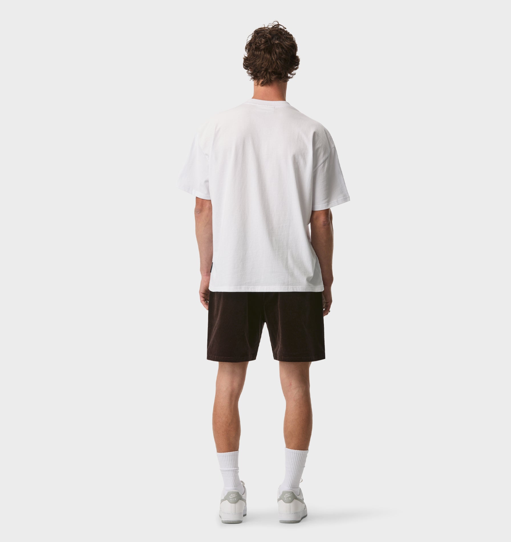 Michael Pleat Cord Short - Espresso