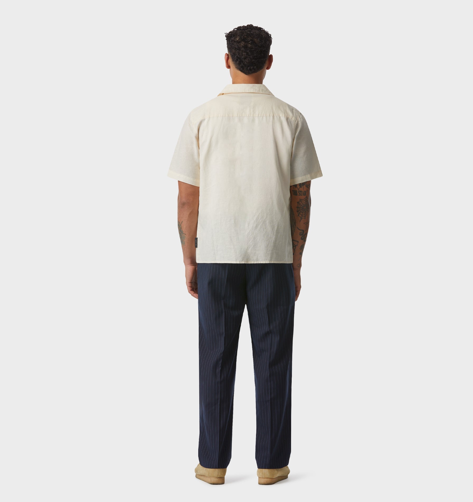 Linen Cuban Collar SS Shirt - Off White
