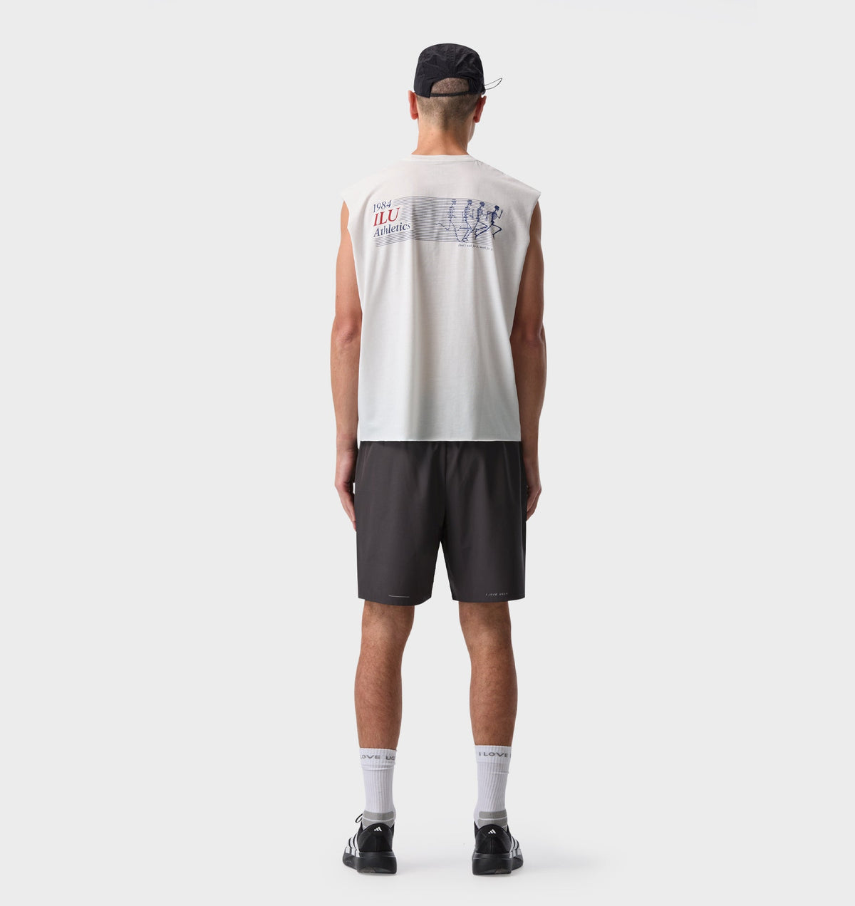 Skeleton Cotton Athletic Crop Tank - Aged White