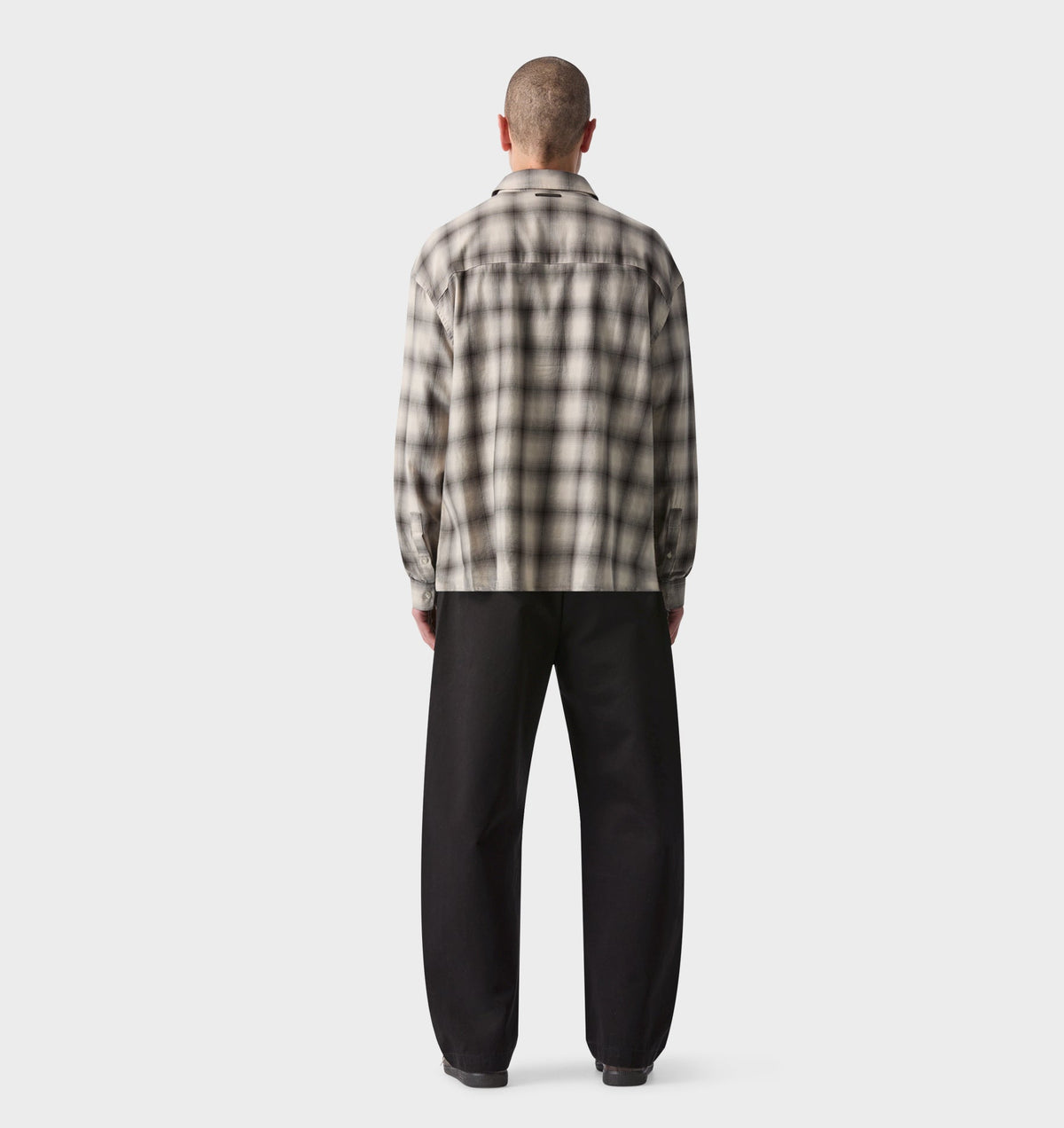 Mercer LS Flannel Shirt - Off White/Black Check