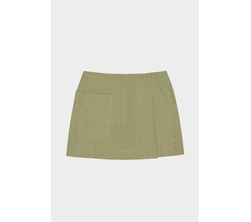 Netty Wrap Skirt - Sage Lace