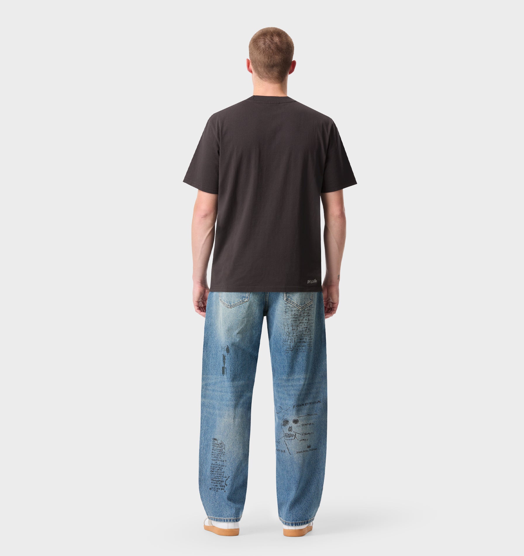 Basquiat Scribble Edgar Wide Denim - Vintage Blue