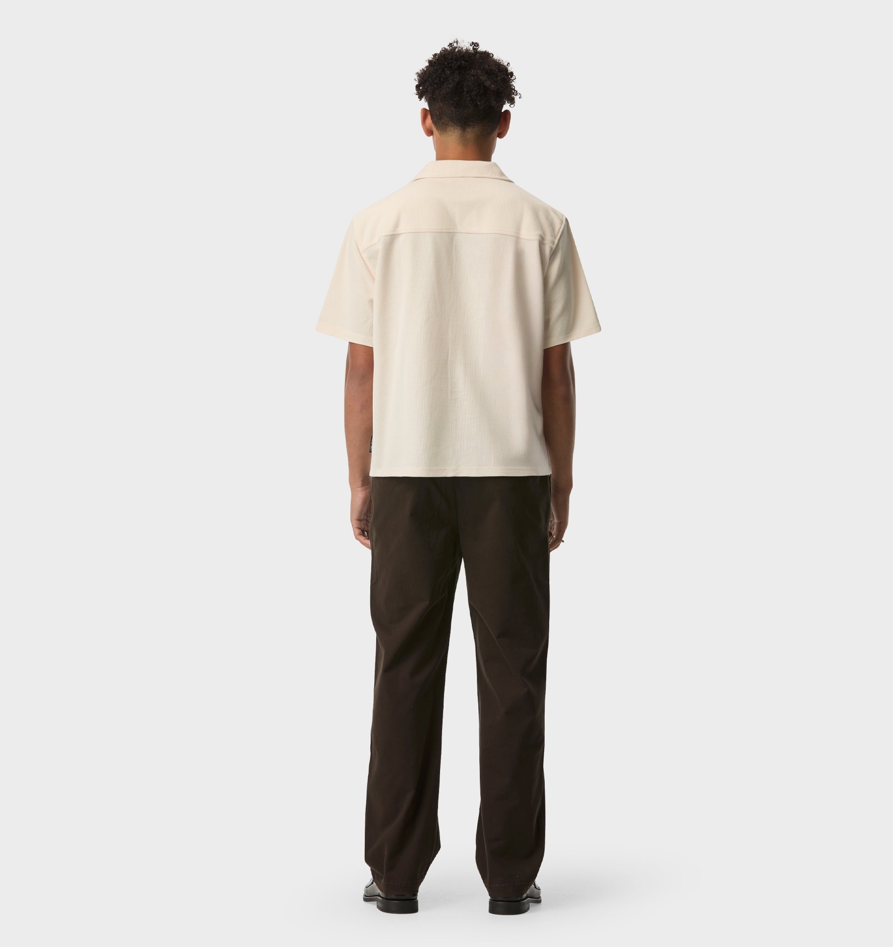 Waffle Box Cuban Collar SS Shirt - Off White