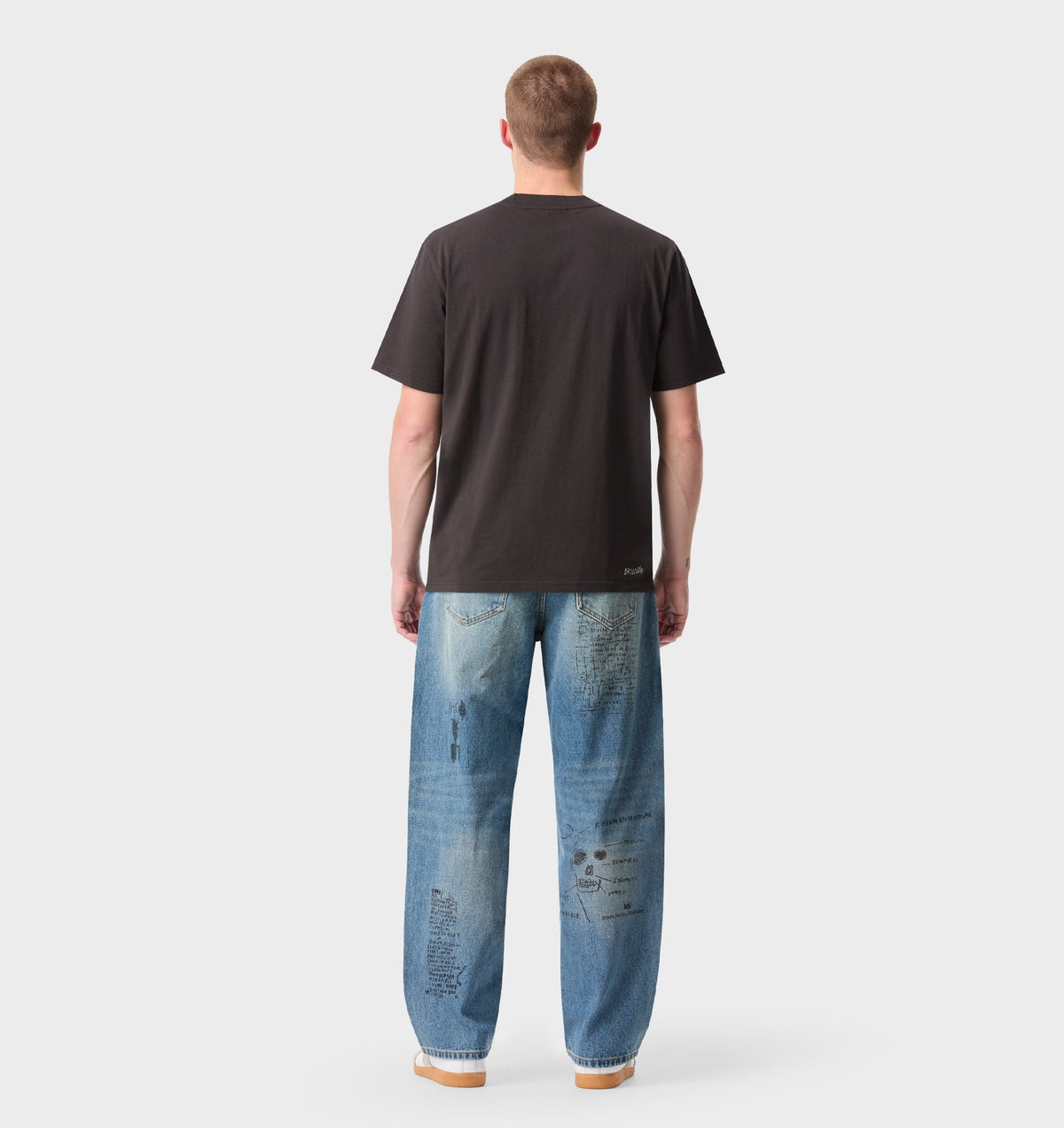 Basquiat Scribble Edgar Wide Denim - Vintage Blue