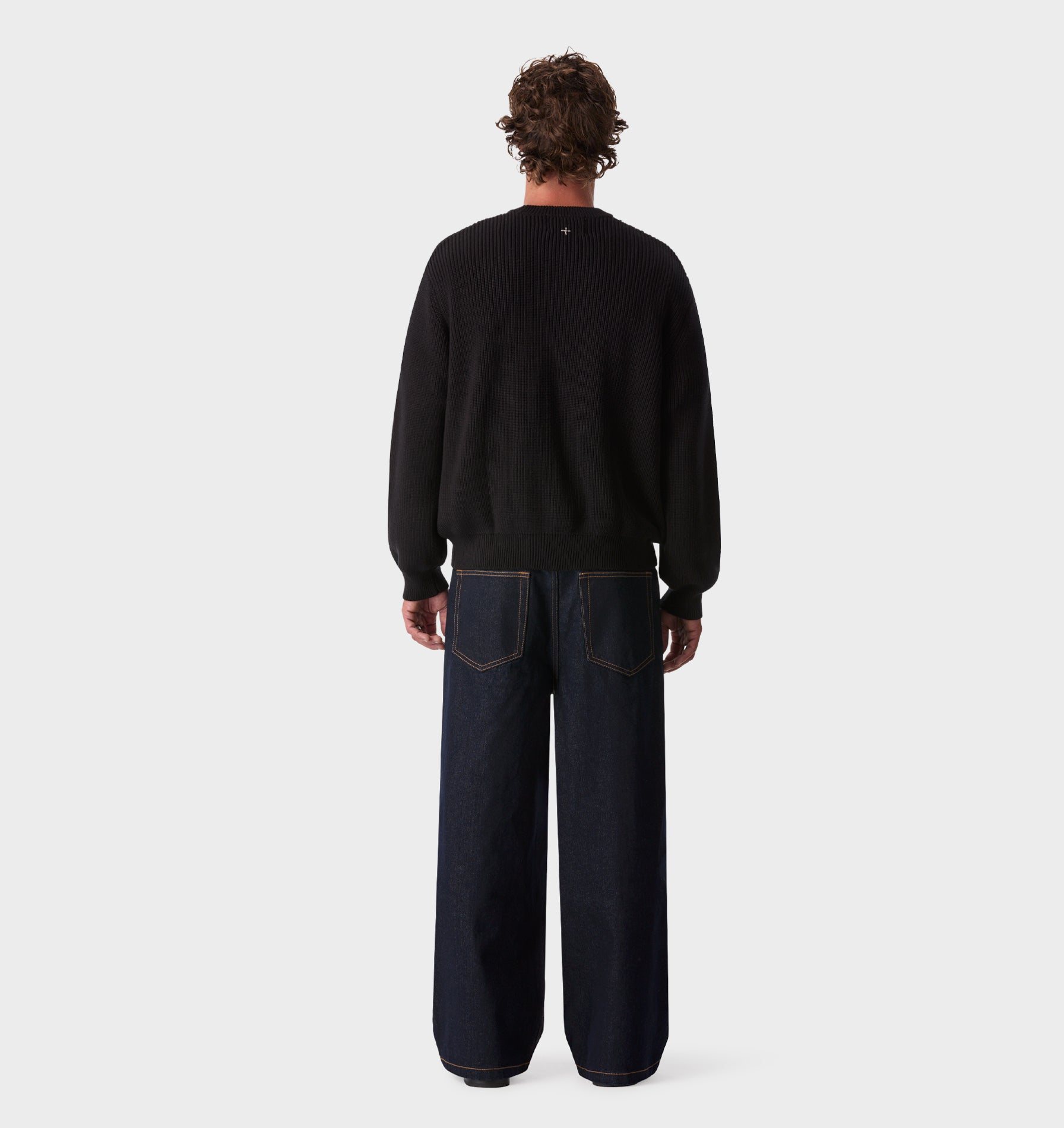 Cropped Knit Sweater - Black | I Love Ugly US