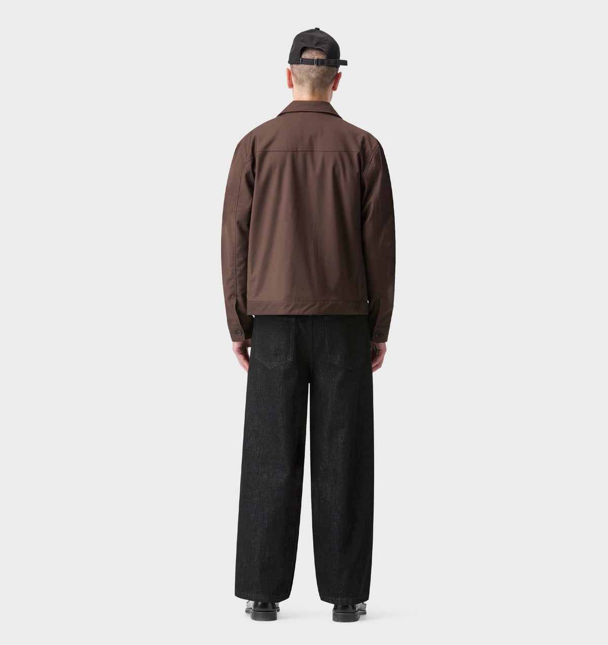 Wide Leg Pleat Denim - Black