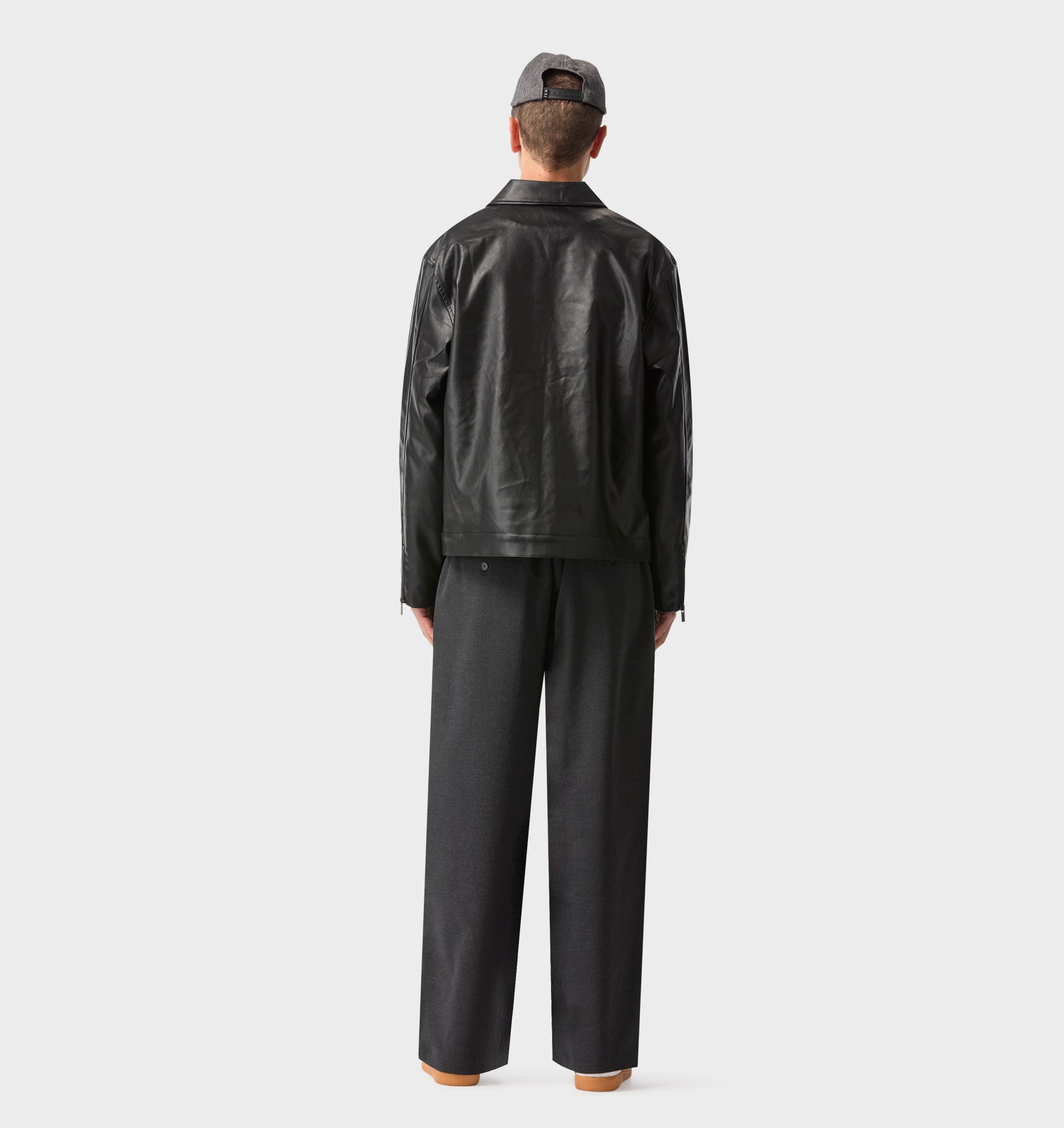 Faux Leather Mason Jacket - Black