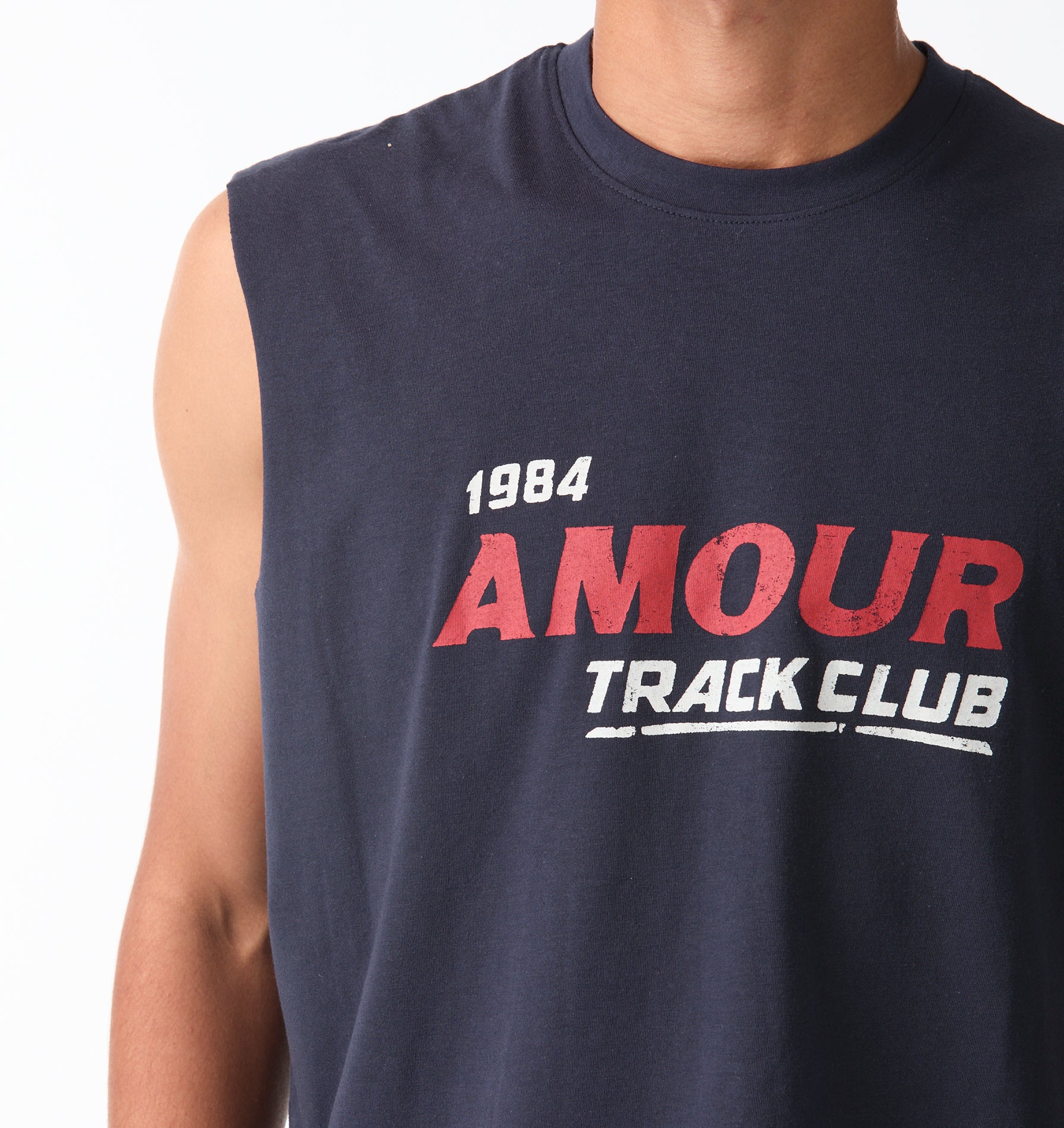 Track Club Crop Tank - Washed Navy