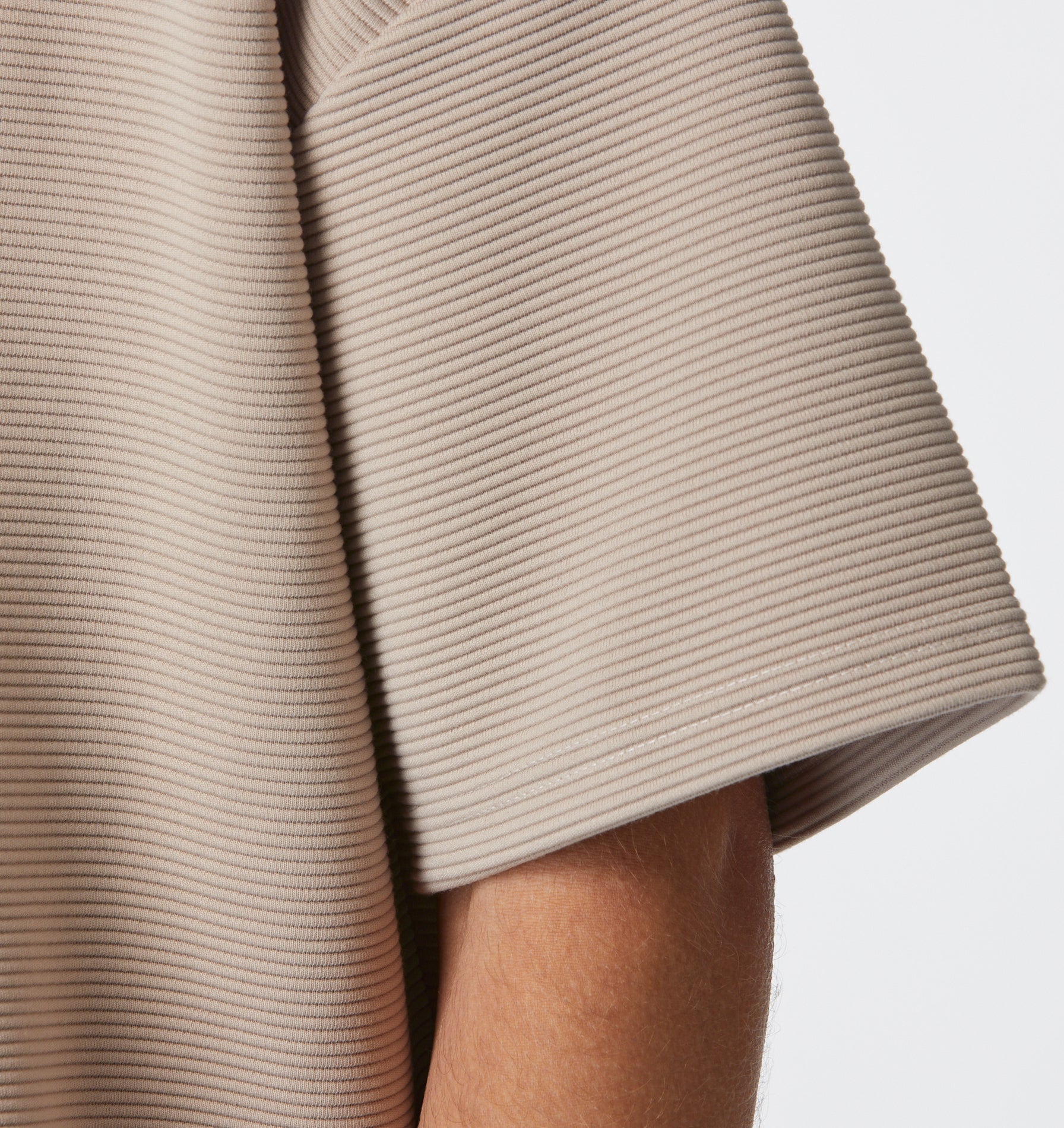 Ribbed Box Tee - Taupe