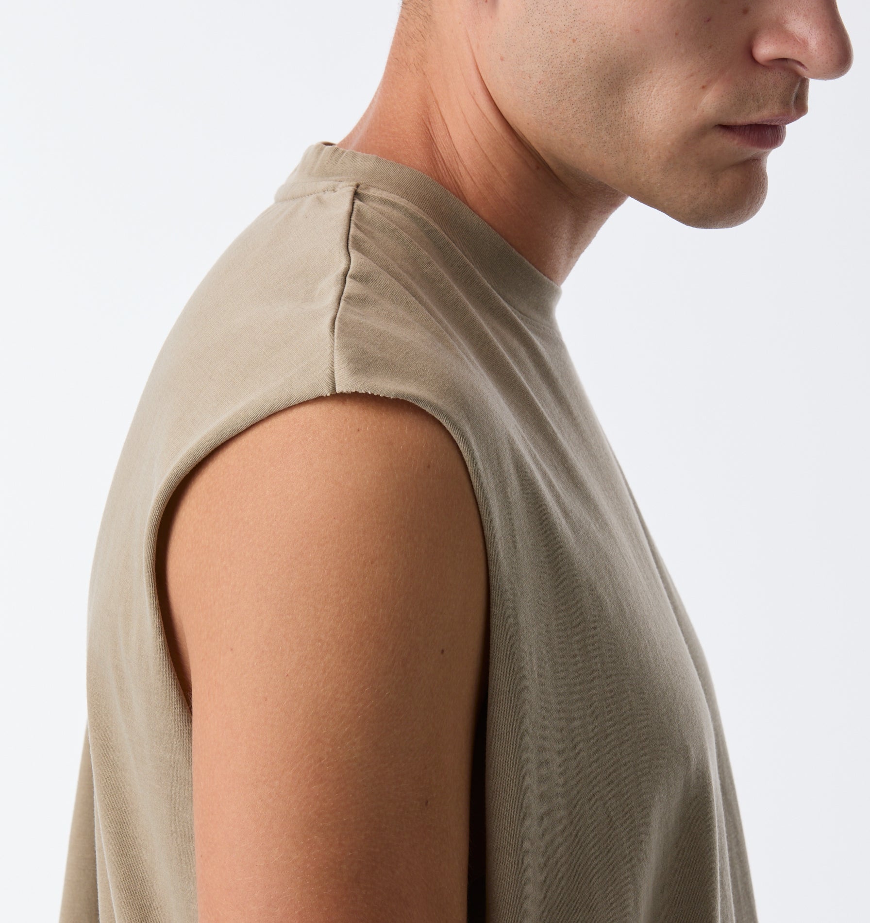 Cotton Active Crop Tank - Washed Taupe