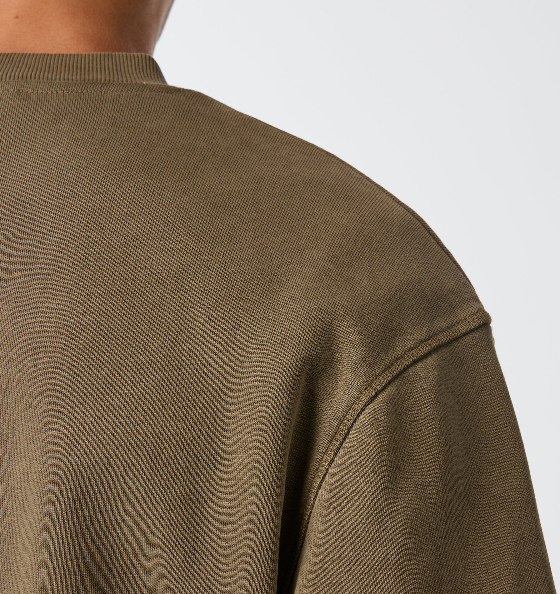 Crop Oversized Crew - Washed Mushroom