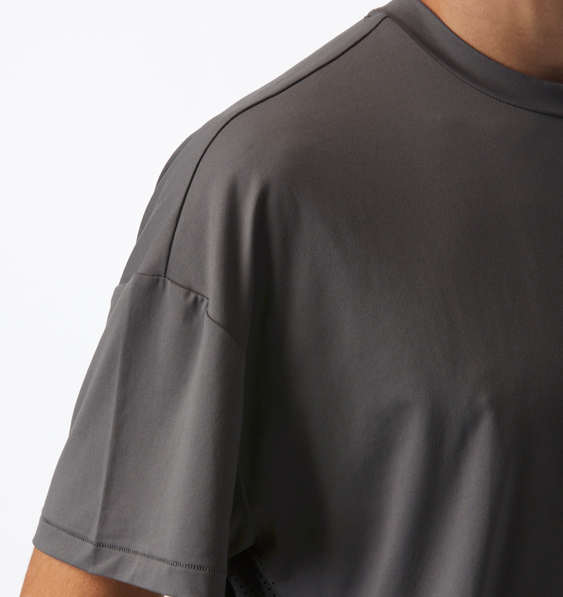 Active Crop Tee - Cobblestone