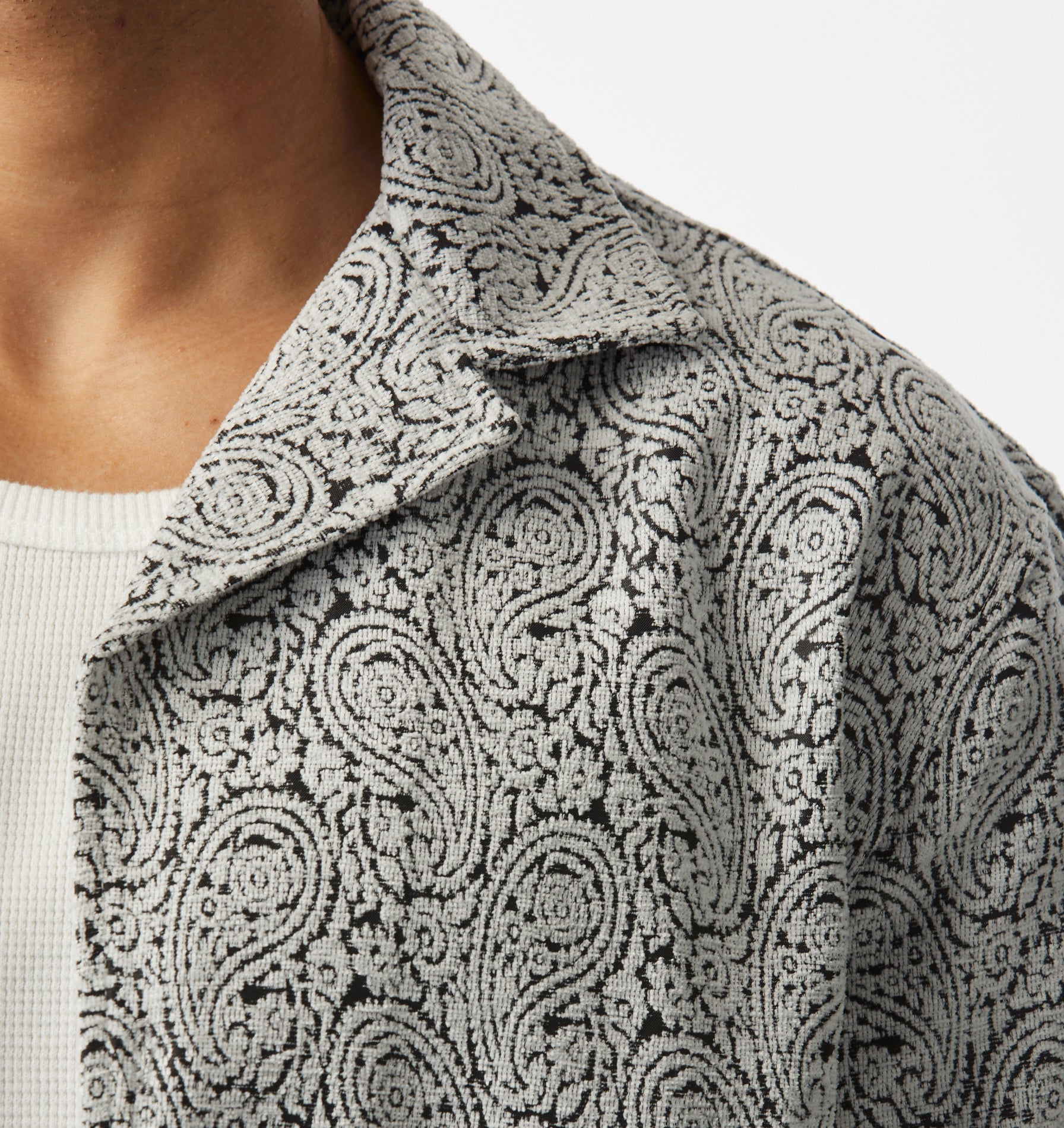 Box Cuban Collar SS Shirt - Paisley