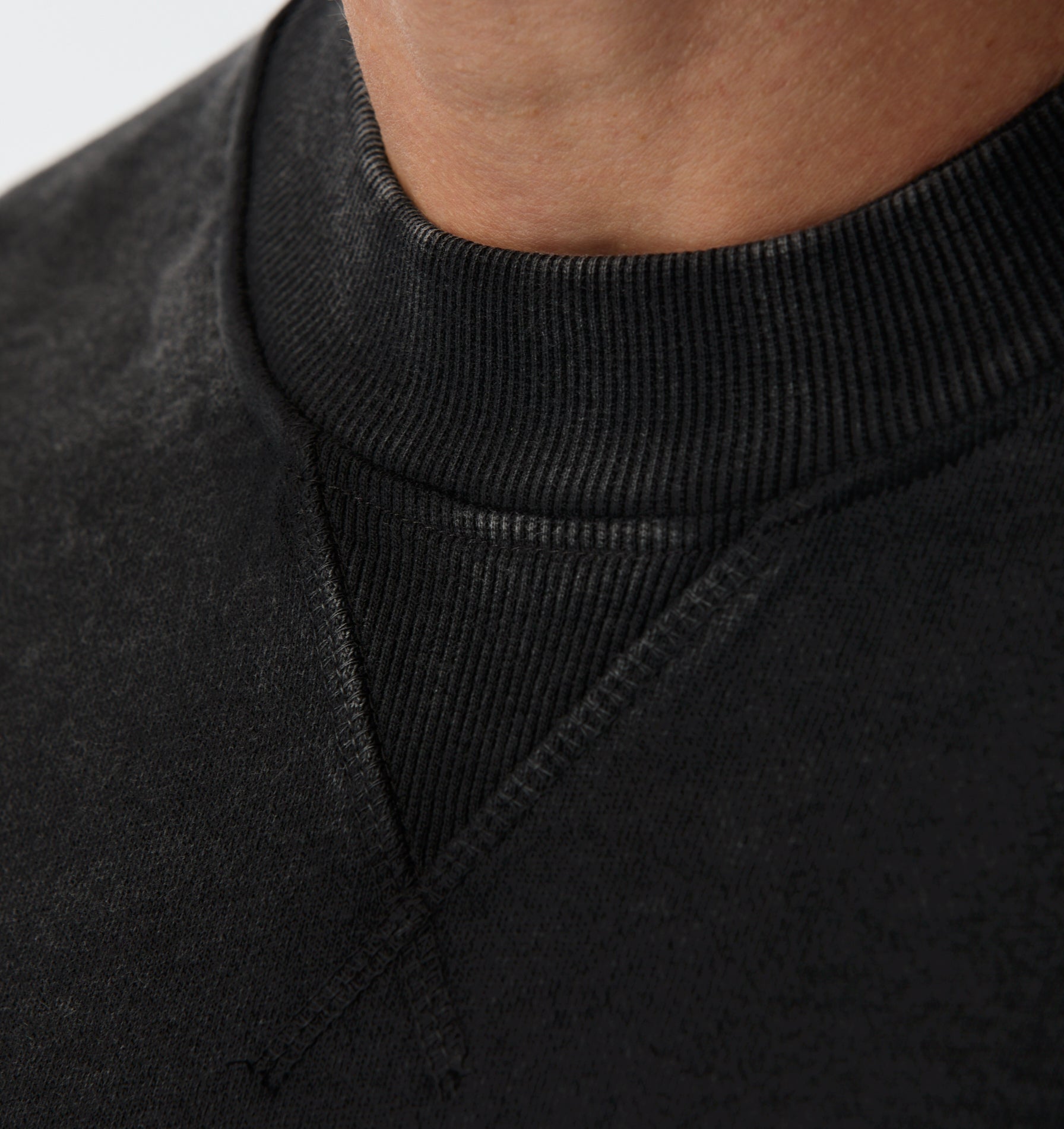 Crop Oversized Crew - Vintage Black