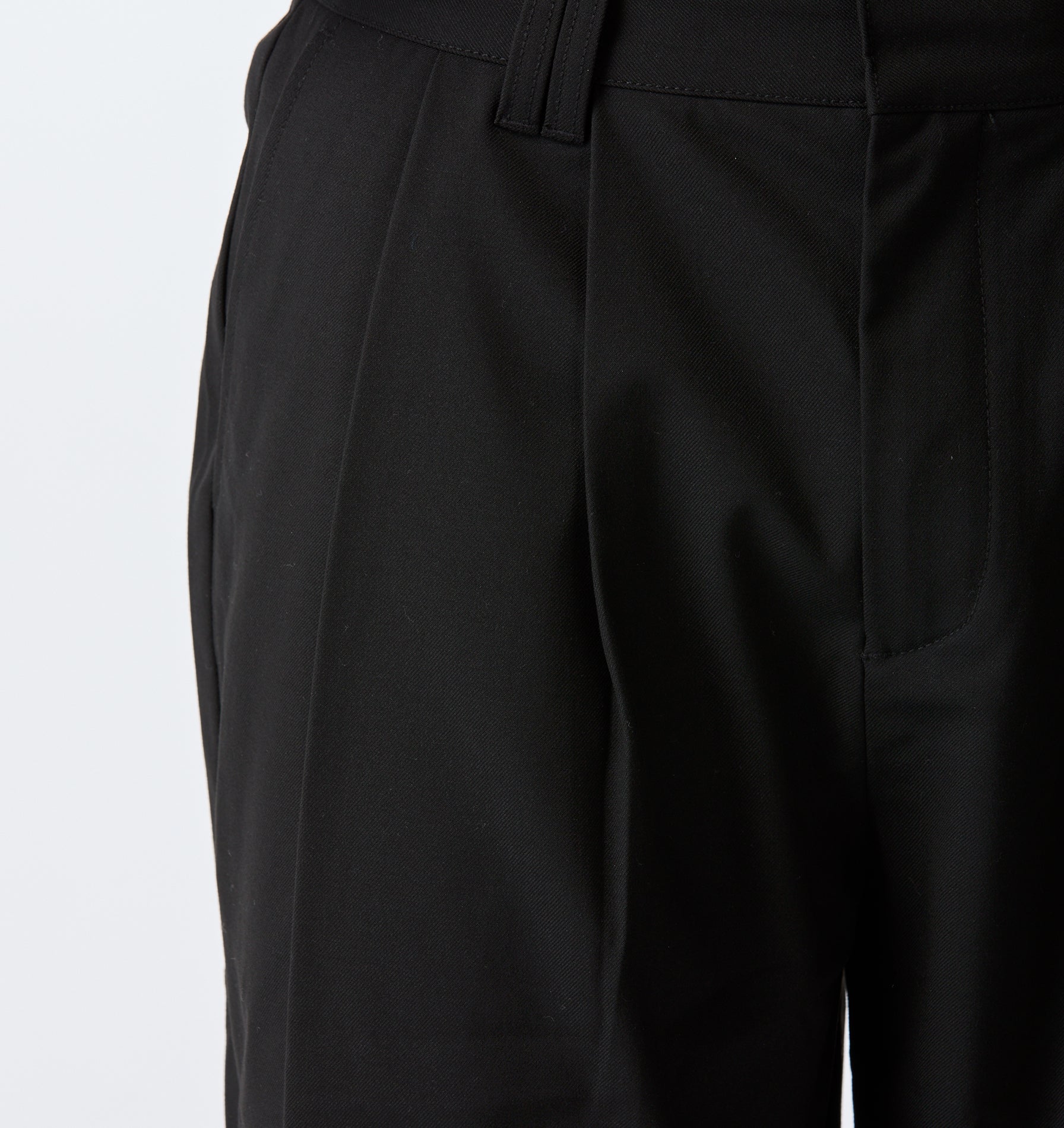 Cotton Albert Pleated Pant - Black