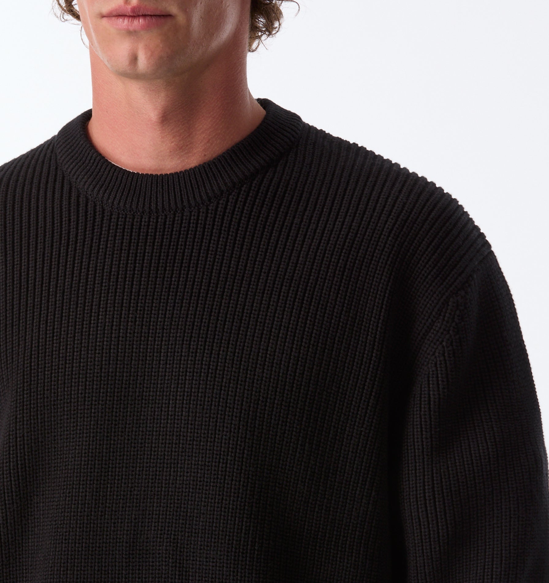 Cropped Knit Sweater - Black | I Love Ugly US