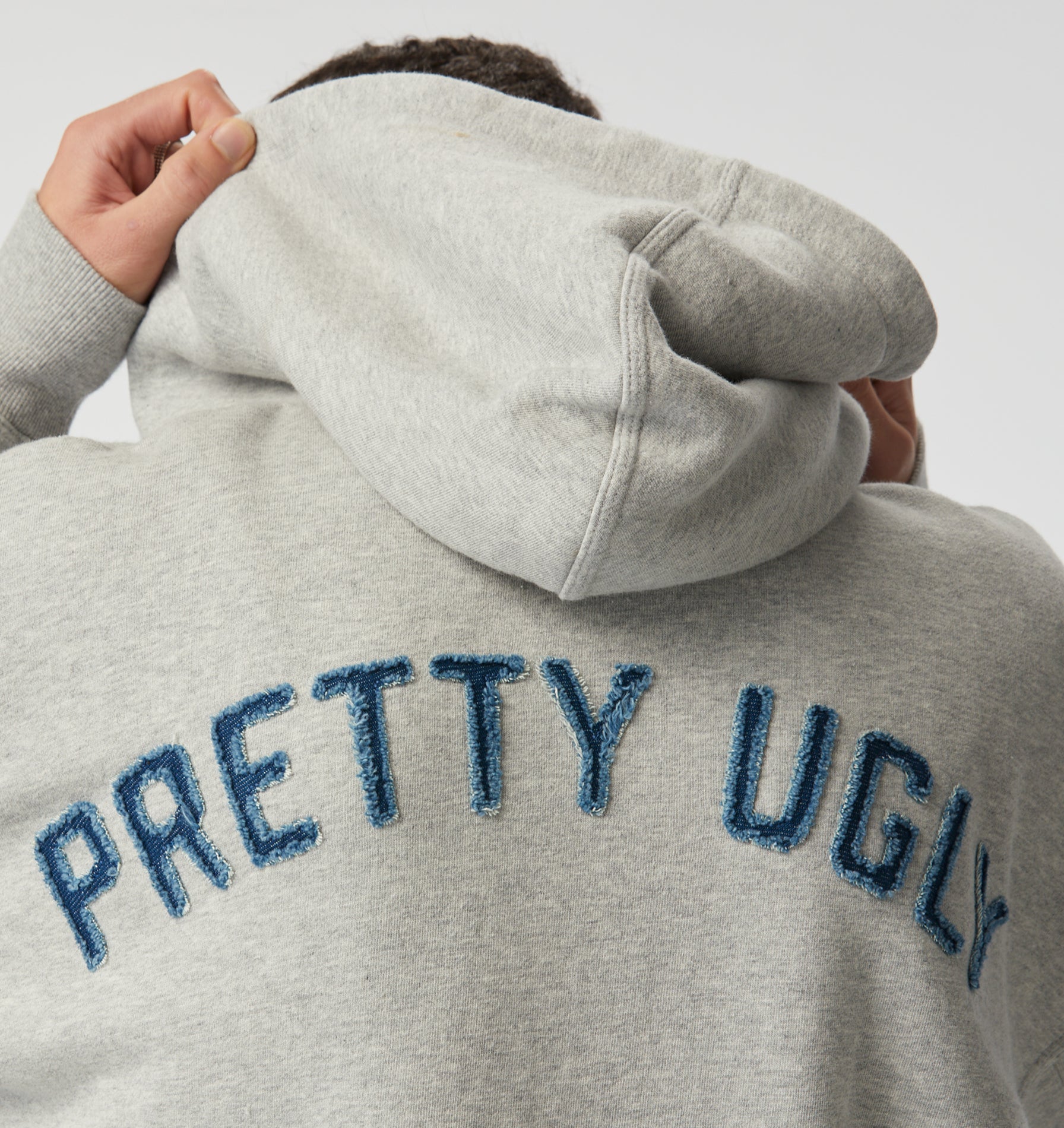 Applique Zip Up Box Hood - Vintage Grey