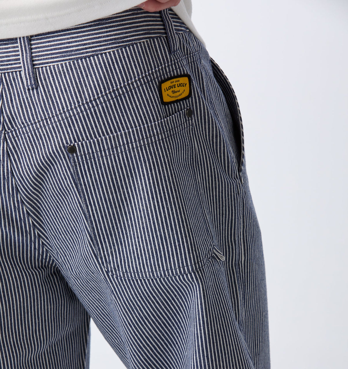 Edgar Wide Pant - Navy/ White Stripe