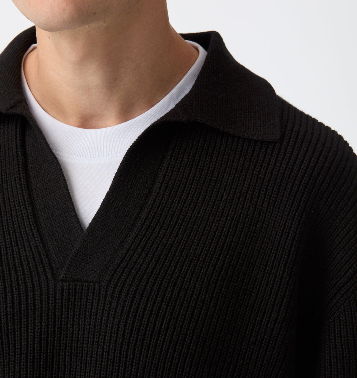 Knit LS Polo - Black