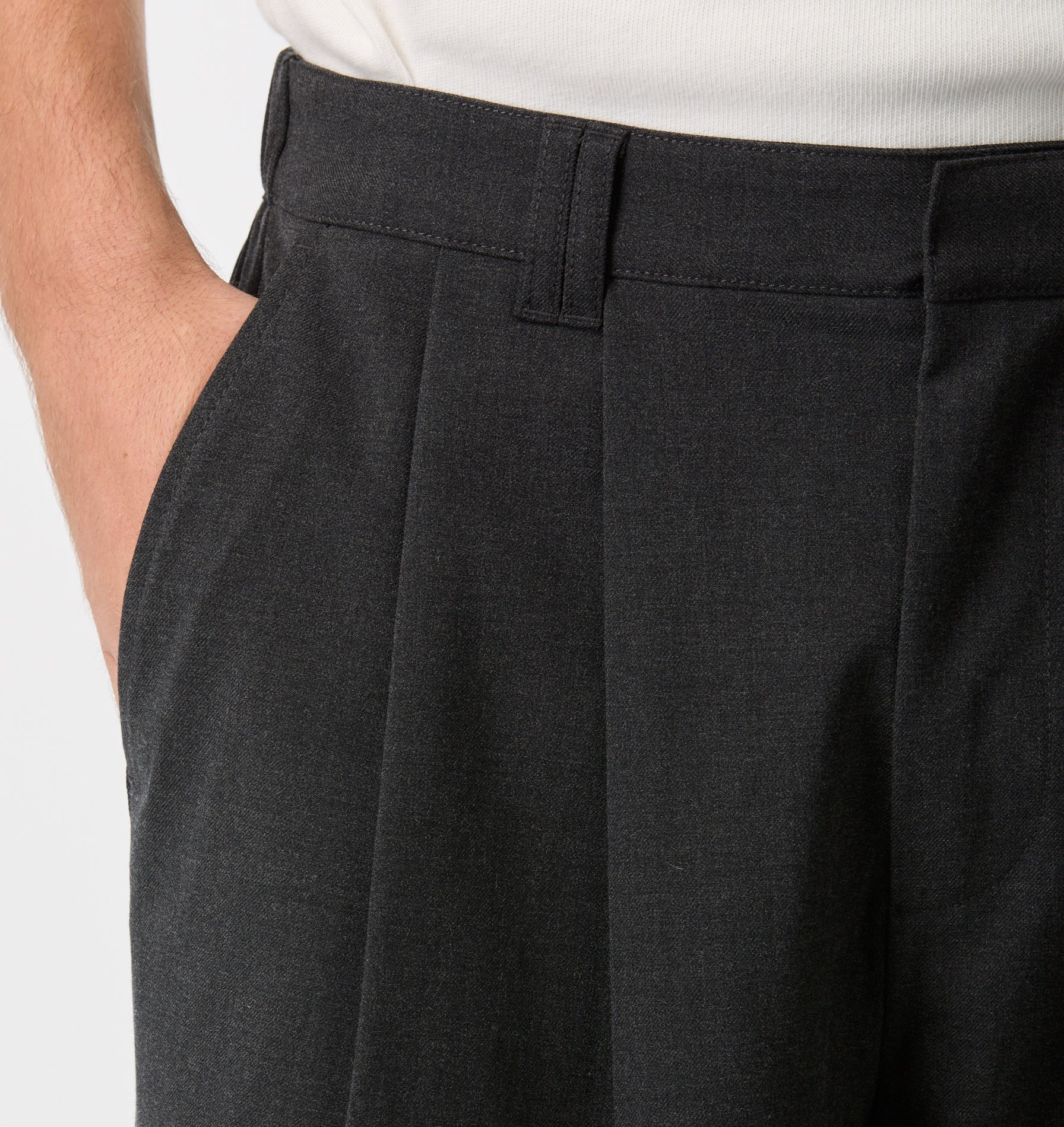 Albert Pleated Pant - Charcoal