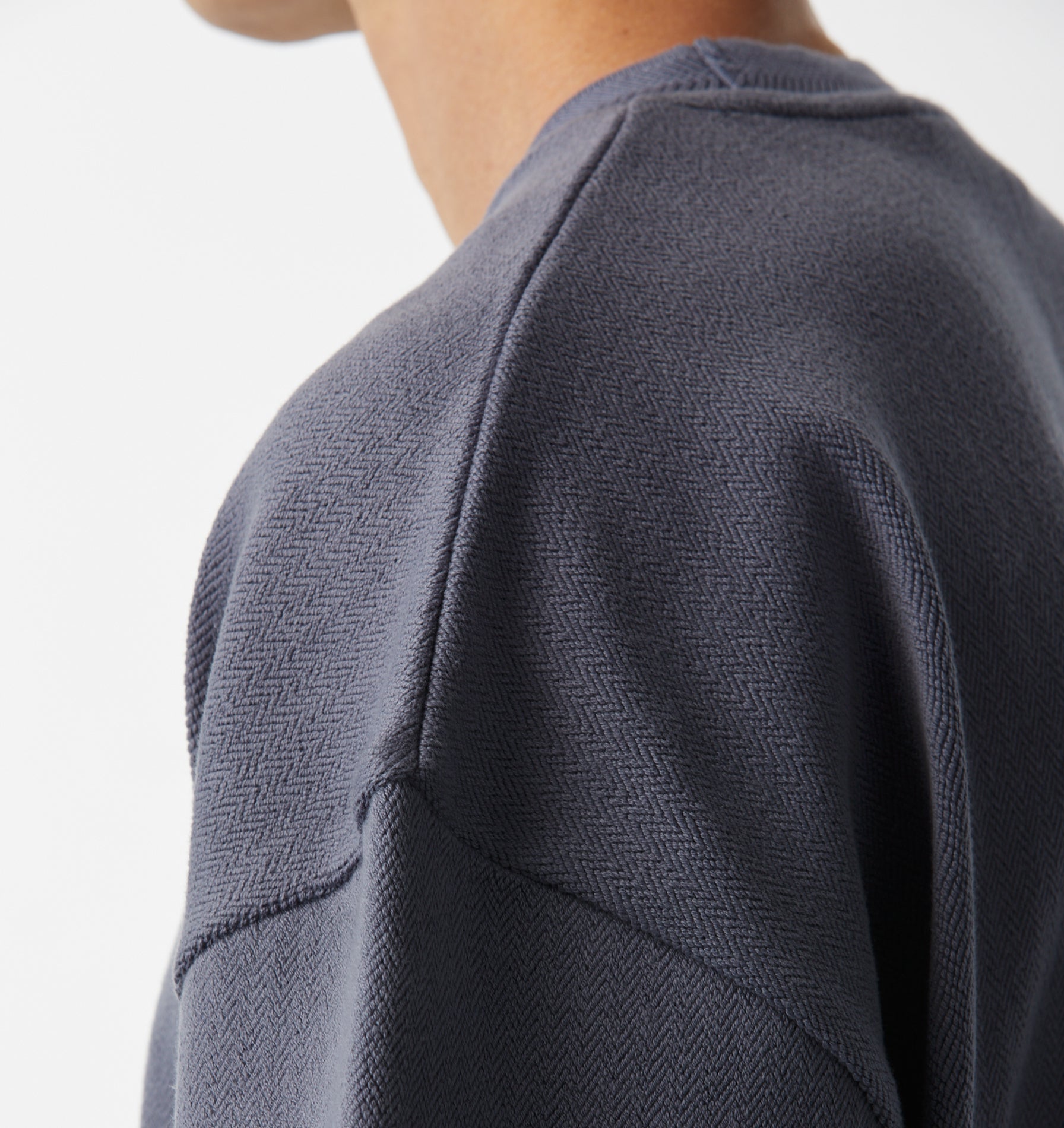 Herringbone Lewi Tee - Fog Blue