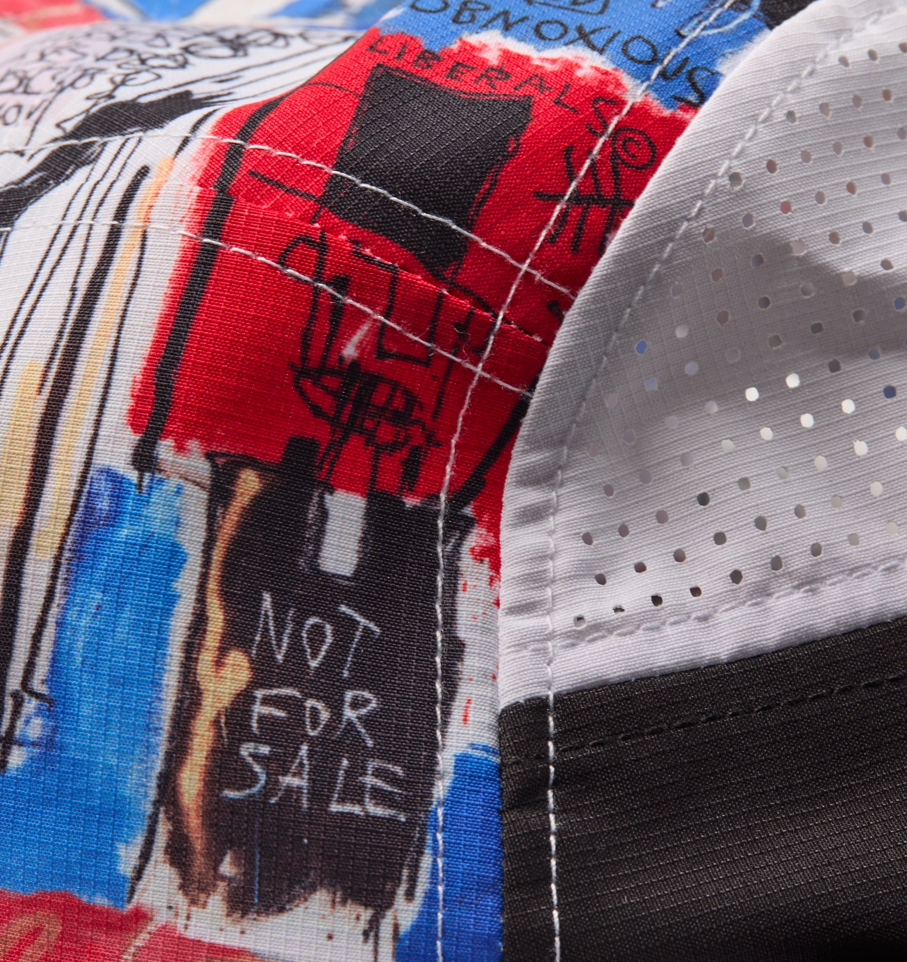 Basquiat Obnoxious Active 5 Panel Cap - Blue / Red