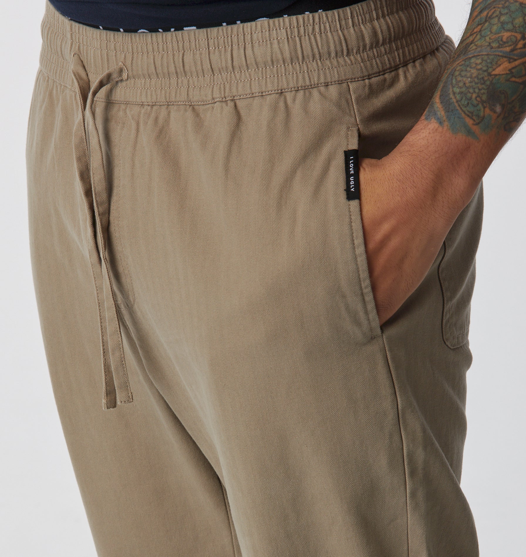 Herringbone Cooper Pant - Taupe