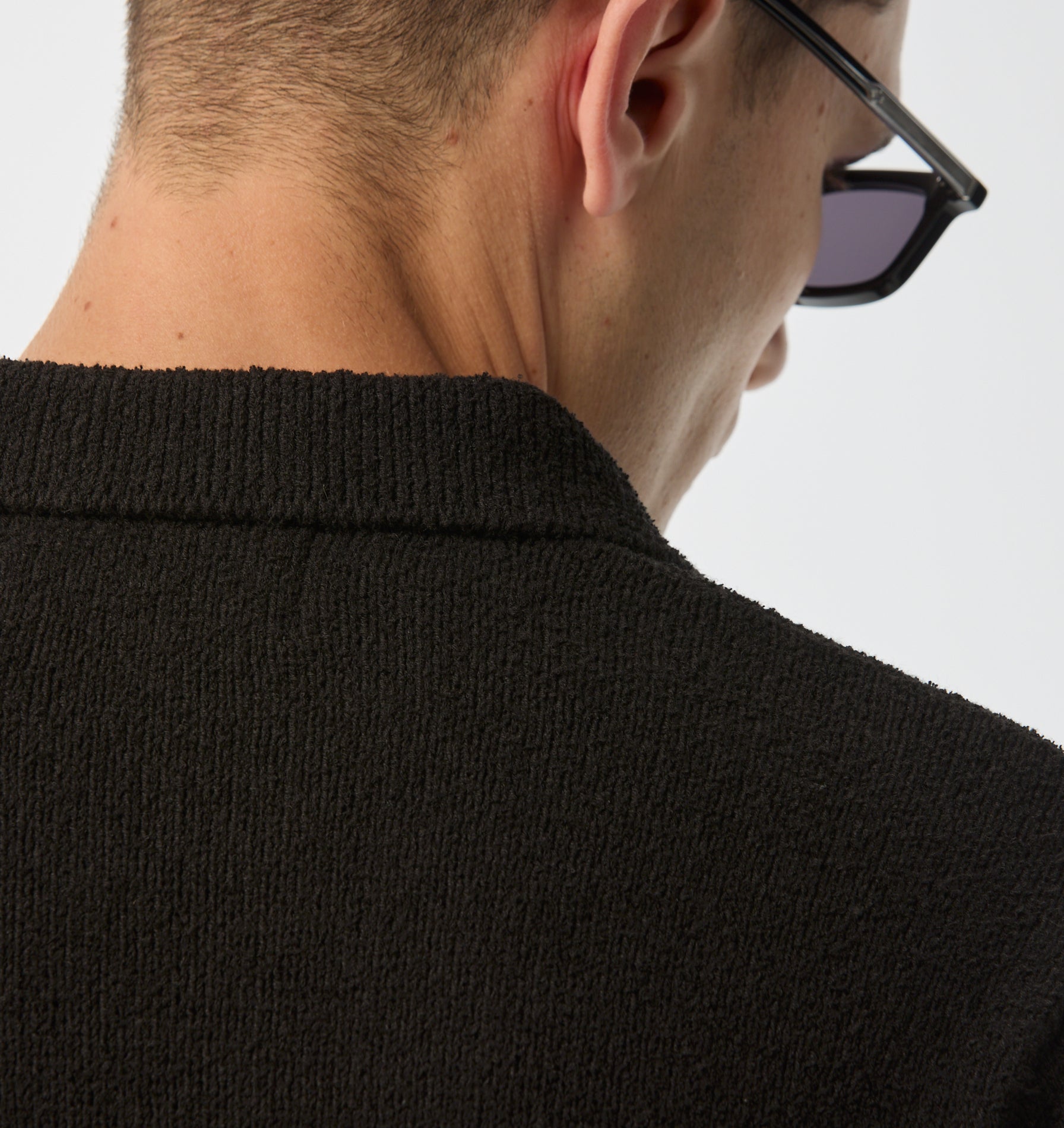 Clive Knit SS Polo - Black