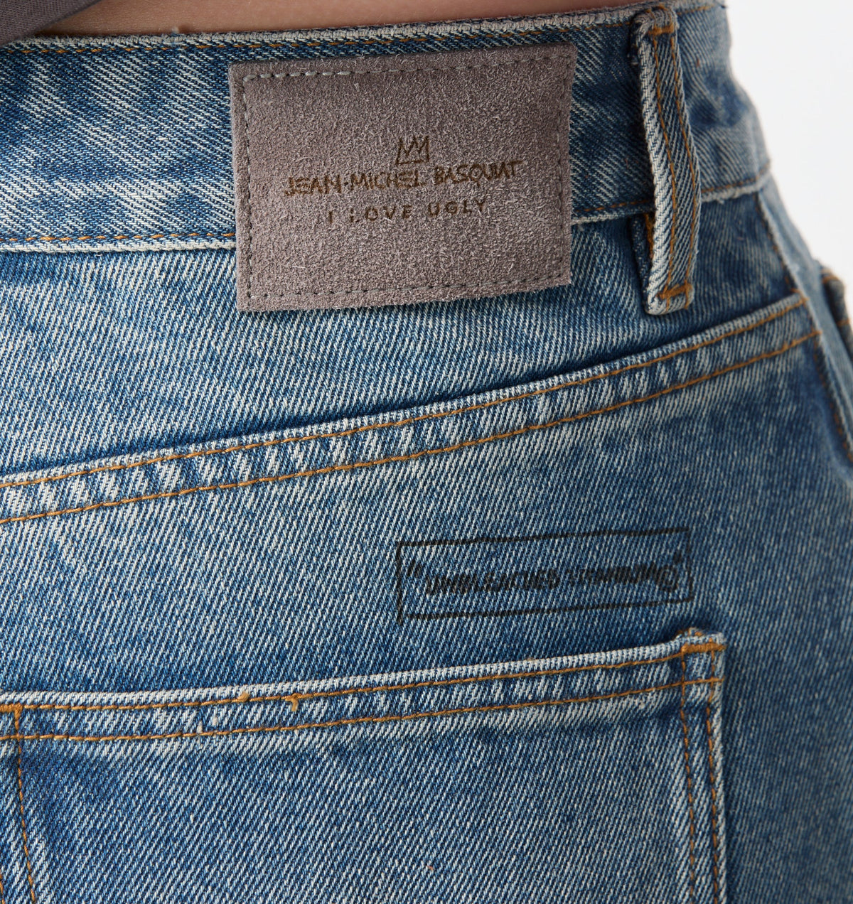 Basquiat Scribble Edgar Wide Denim - Vintage Blue