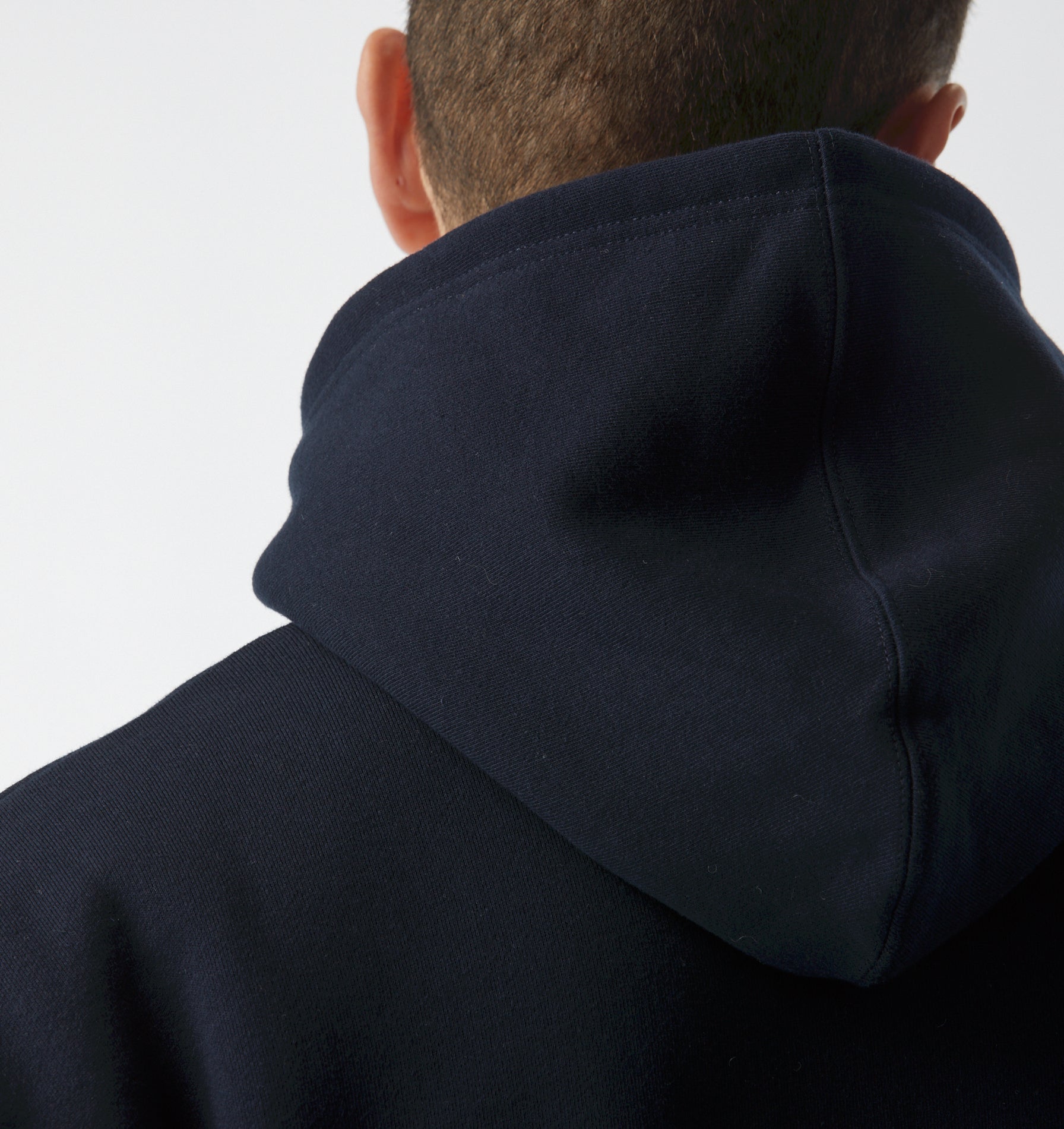 Box Crop Hood - Navy/White