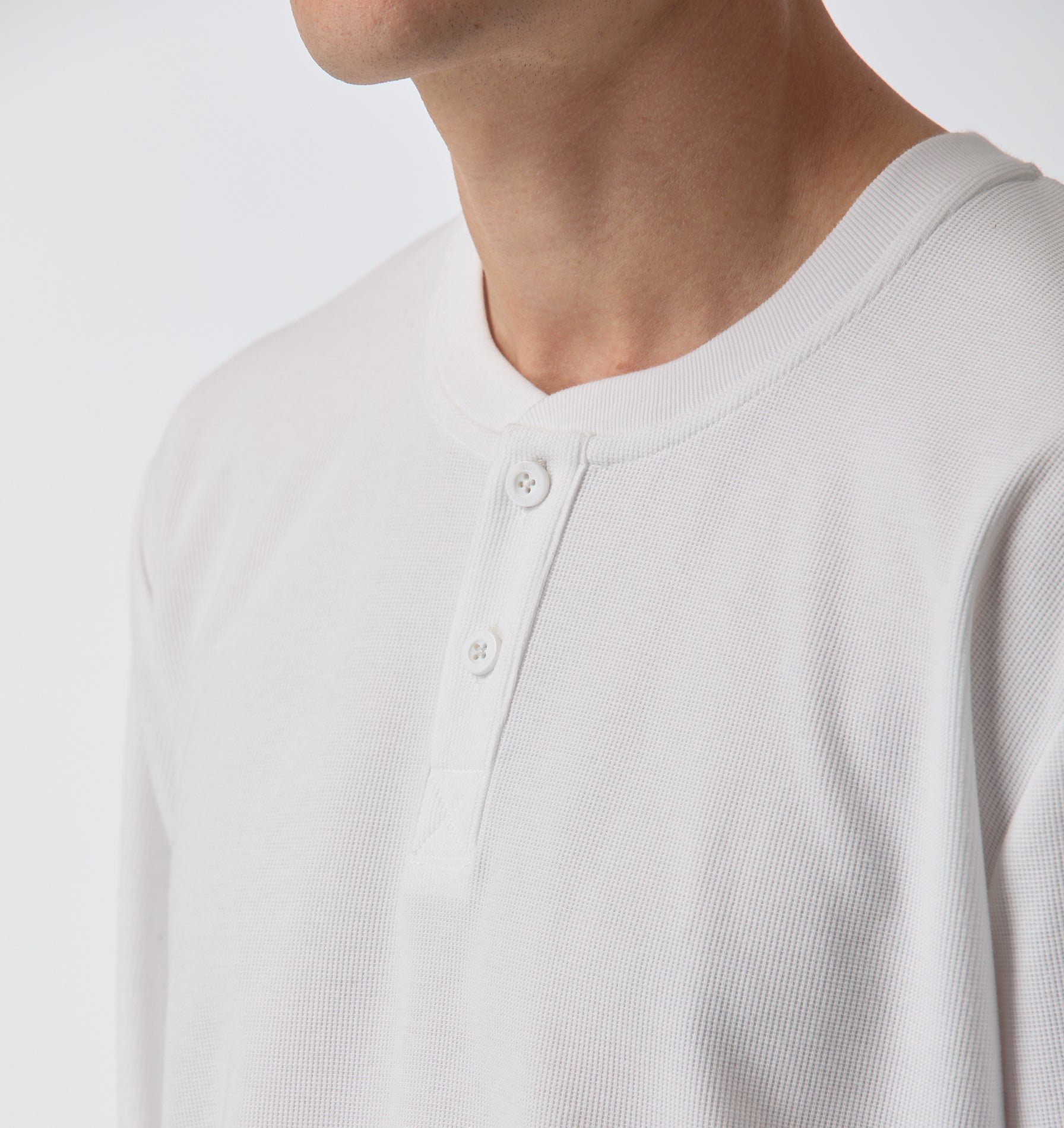Henley L/S Tee - White