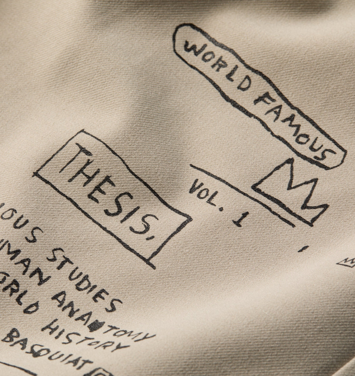 Basquiat Scribble Alby Pleat Short - Stone