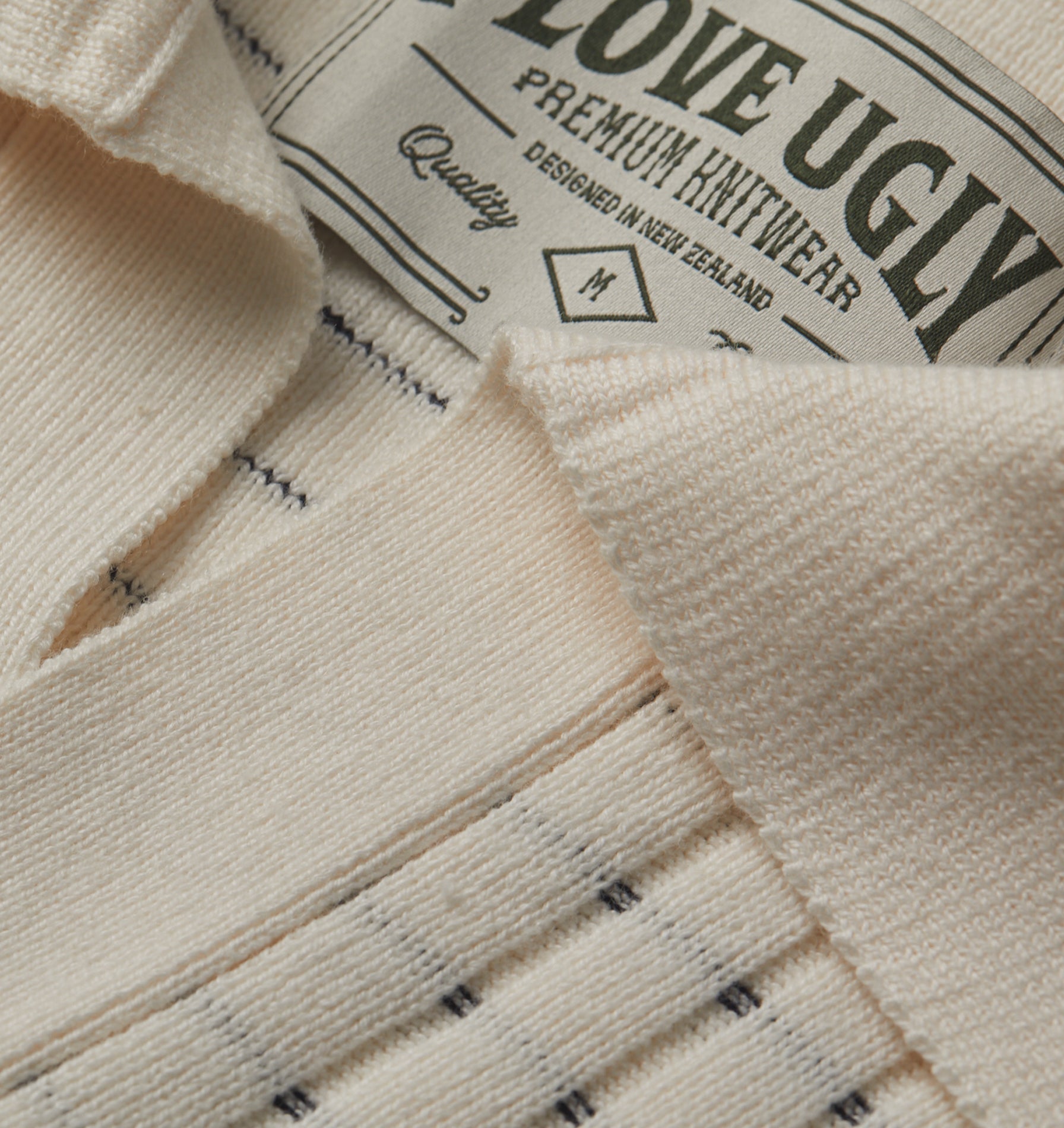 Box Knit Polo - Off White