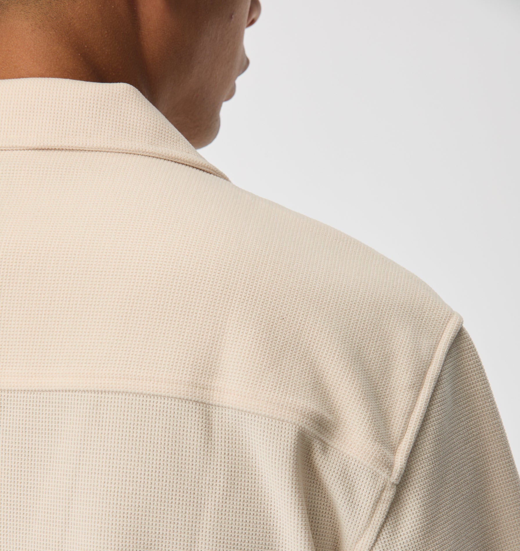 Waffle Box Cuban Collar SS Shirt - Off White